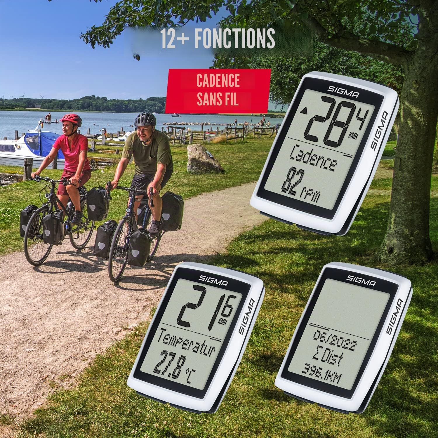SIGMA BC 12.0 WL CAD|Compteur de vélo sans Fil capteur de Cadence Inclus | avec capteur de cadence | compteur de vélo résistant aux intempéries | grand écran rétroéclairé