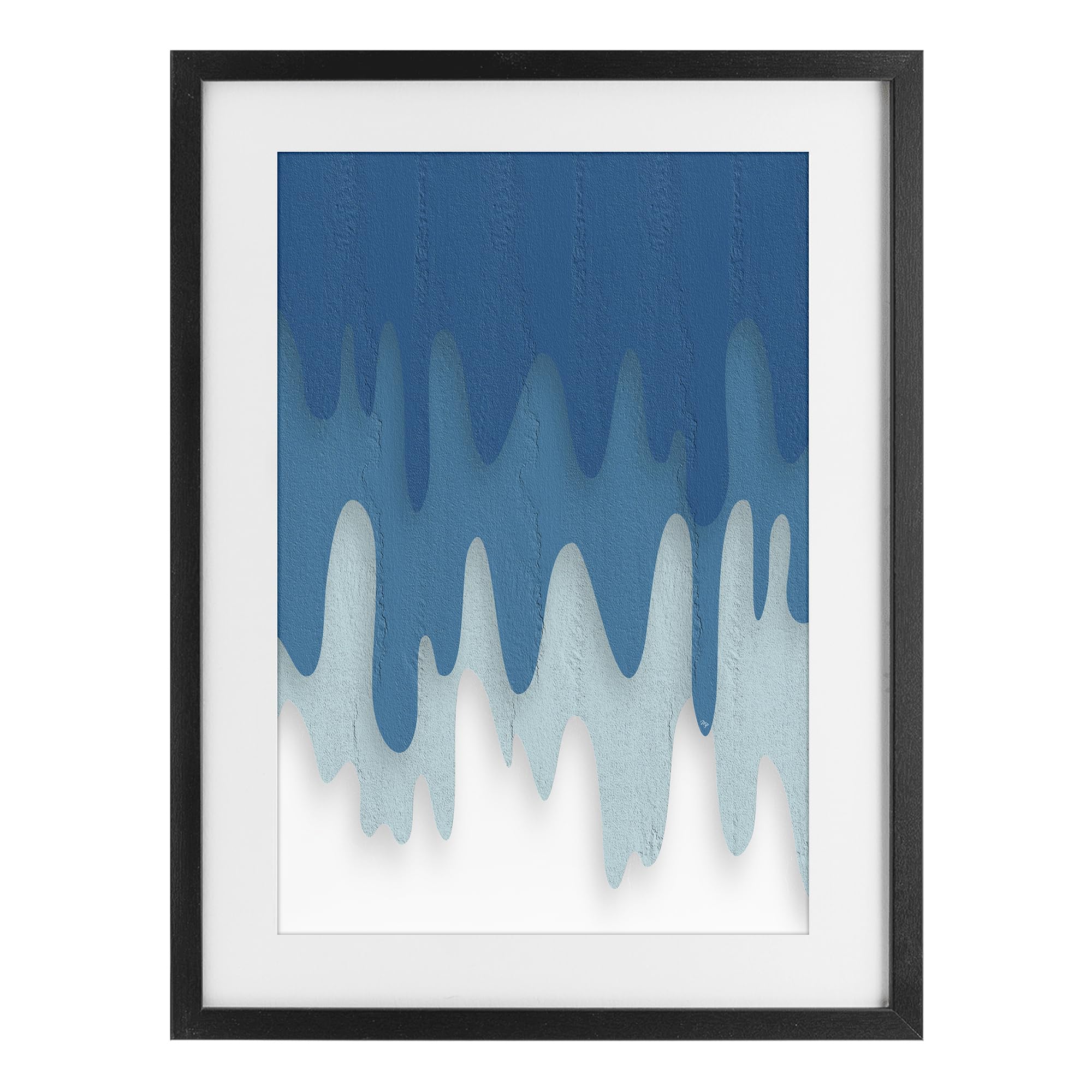 Abstract Wave Fluid Contour, 17 x 23 Inch Framed Print Under Glass