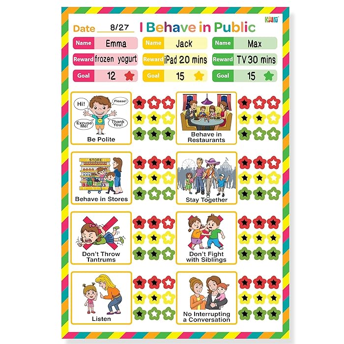 Buy kanru I Behave in Public Behavior Chart for Use On The Go, Portable