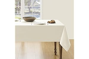 ZeeMart Washable Tablecloth, Rectangle Table Cloths 52 x 70 Inch Off White,...
