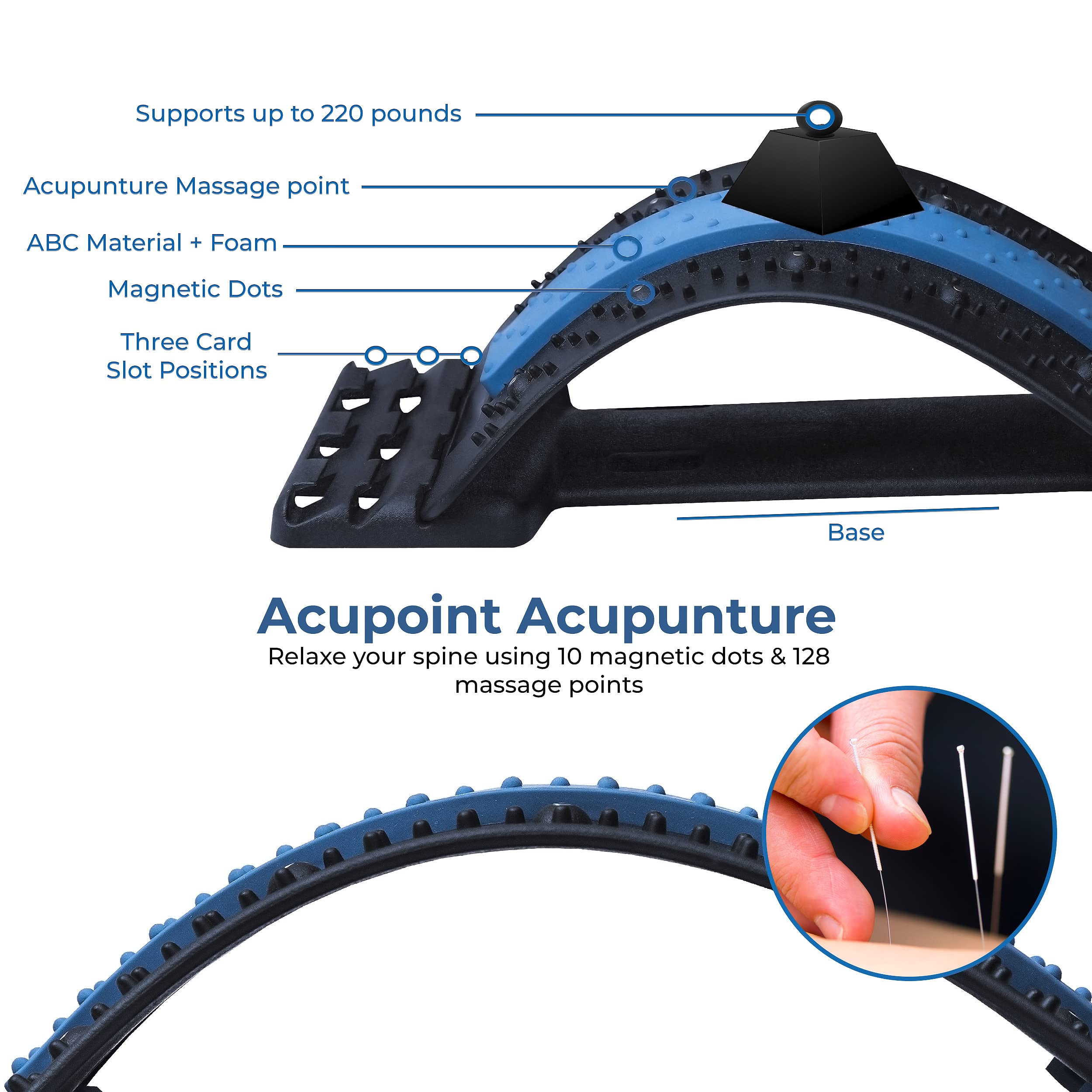 Back Stretcher for Lower Back Pain Relief, MultiLevel Lumbar Support