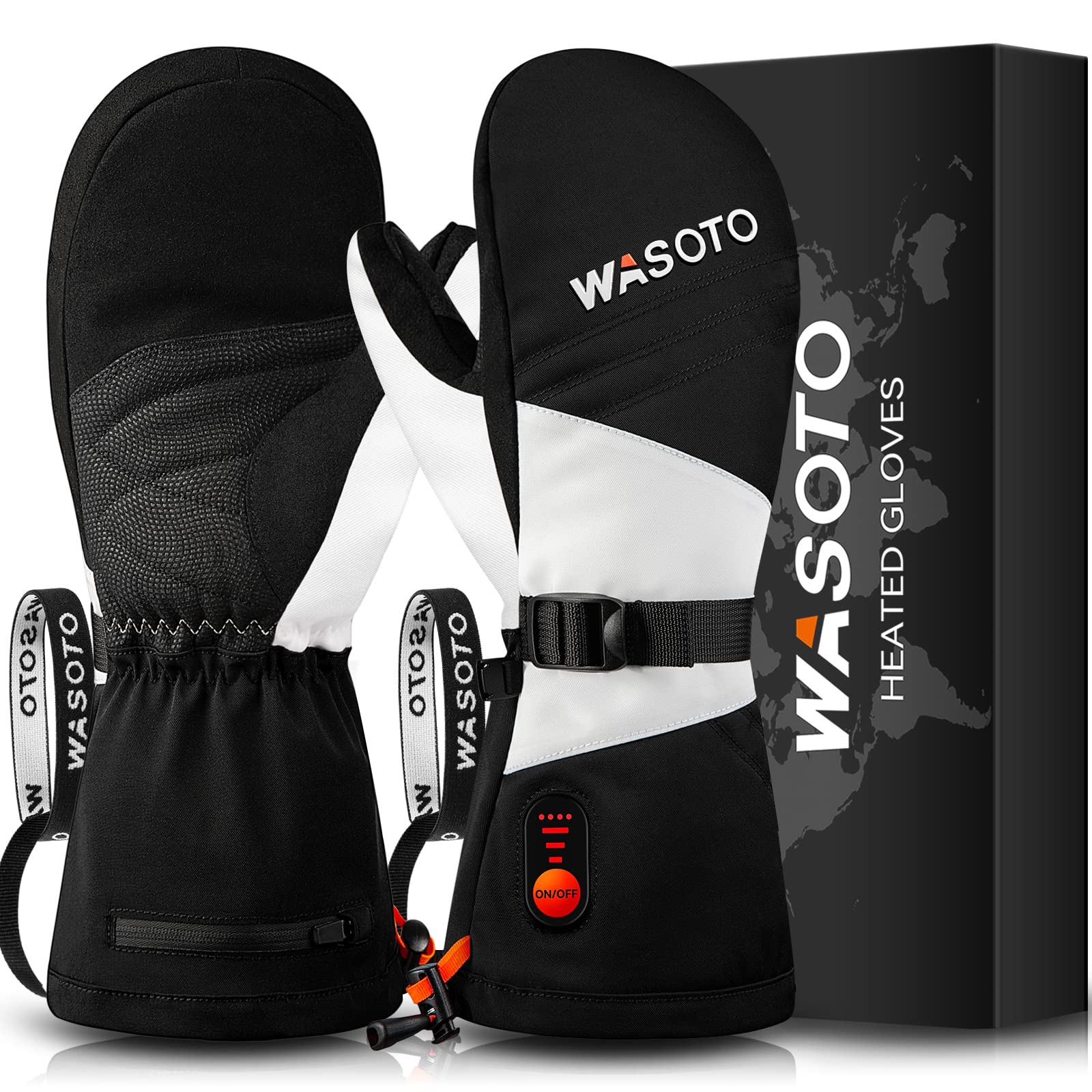 Heated Mittens Gloves for Women Men 7.4V Battery 22.2Wh Electric Rechargeable Waterproof Ski Gloves for Winter Outdoor Work Skiing Snowboarding Hiking Fishing Camping Raynaud