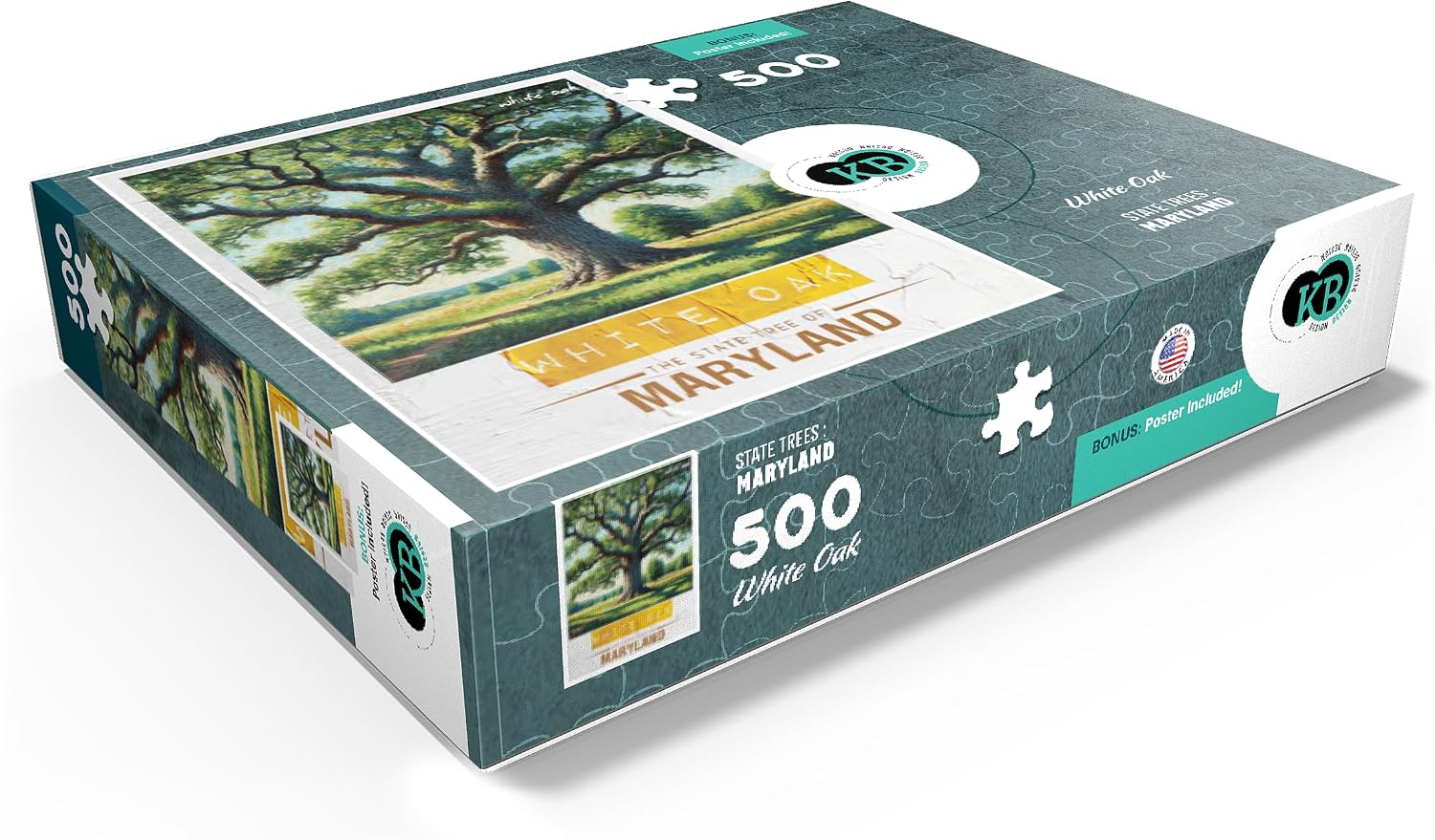 MyPuzzle State Trees Series: Maryland, White Oak - Premium 500 Piece Jigsaw Puzzle for Adults