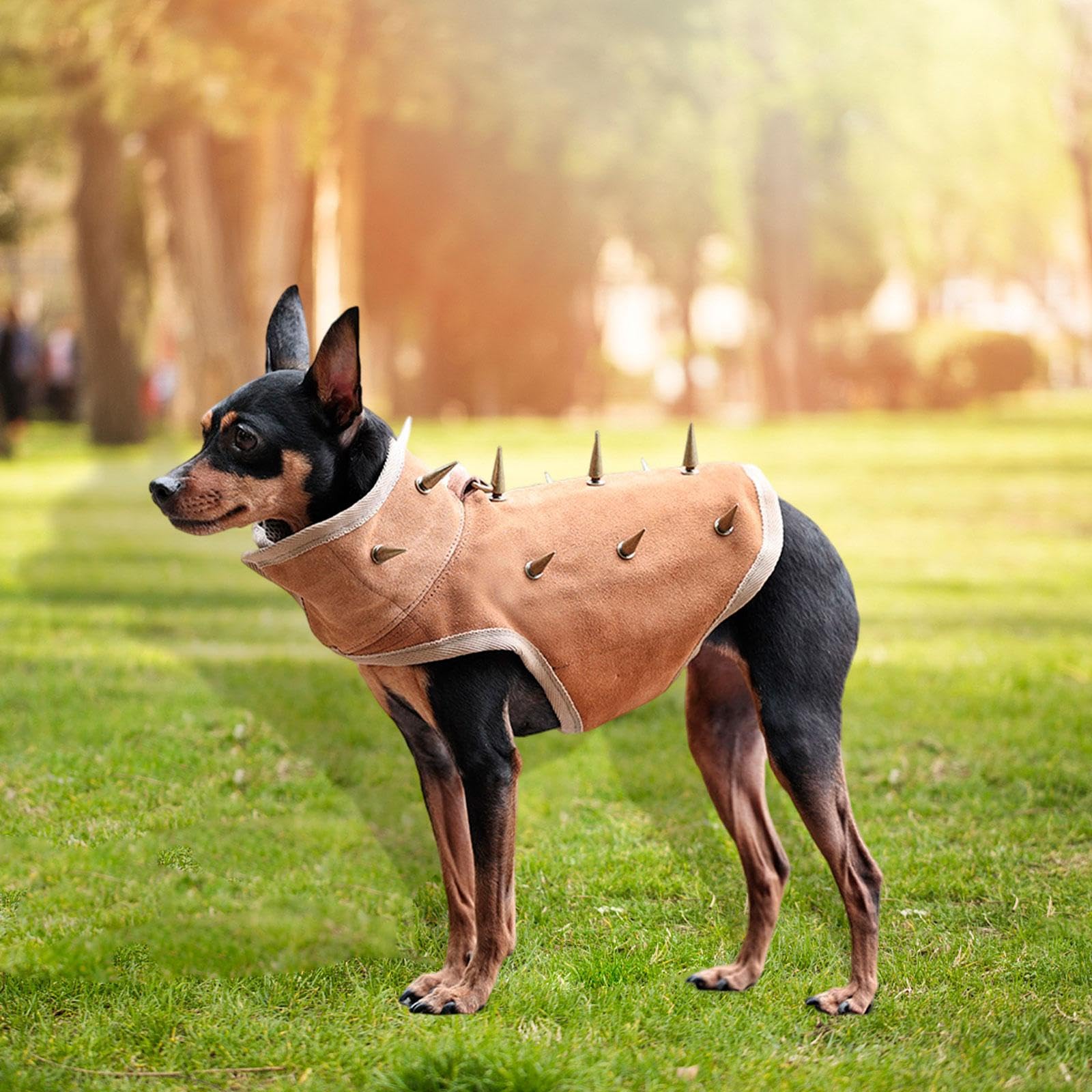 Chaleco Protector para Perros, Chaqueta Tipo, Arnés Ajustable, Transpirable, con Función Anti-mordeduras, Adecuado para Paseos, S