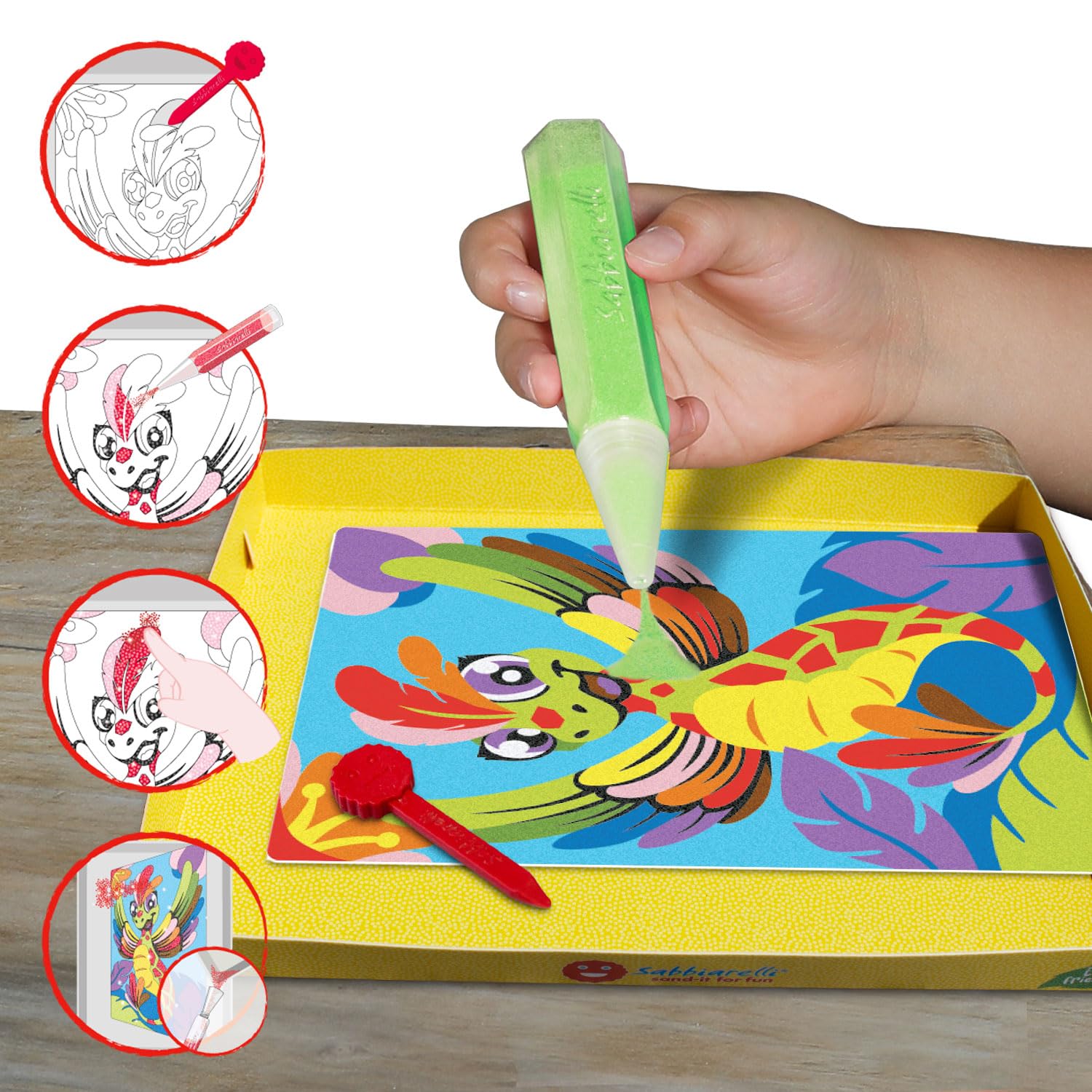 Sabbiarelli – Box Dino & Dragons 5+ | Sand-Art-Set: Dinosaurier und Drachen