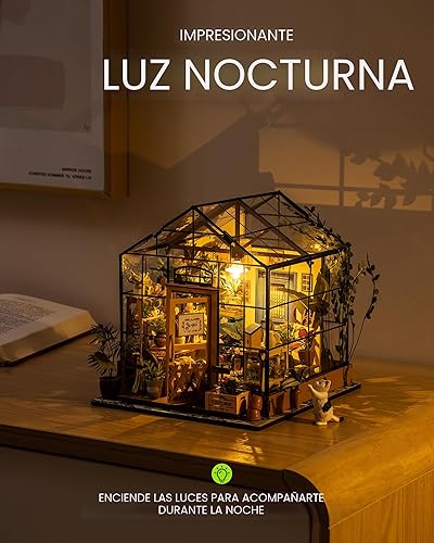 Miniatura 5 de Rolife - Kit de bricolaje de invernadero en miniatura, kit pequeño/mini de construcción de casa con muebles para adultos, muebles, decoraciones de