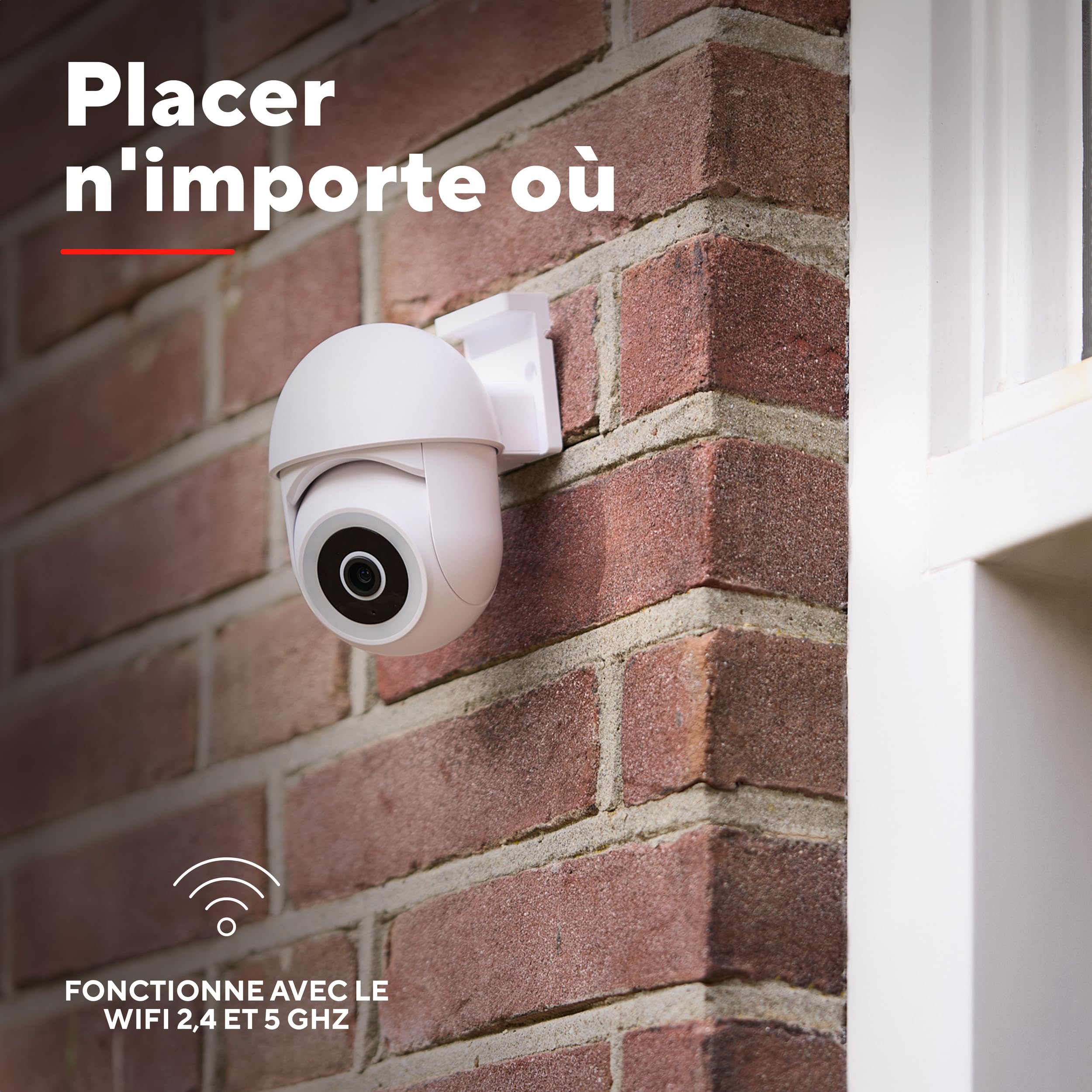 Trust IPCAM-3900 Camera de Surveillance 360° Exterieure avec Vision Nocturne, Lumière/Sirène/Microphone Intégrés, Détection Humaine, Camera WiFi avec Application, Blanc