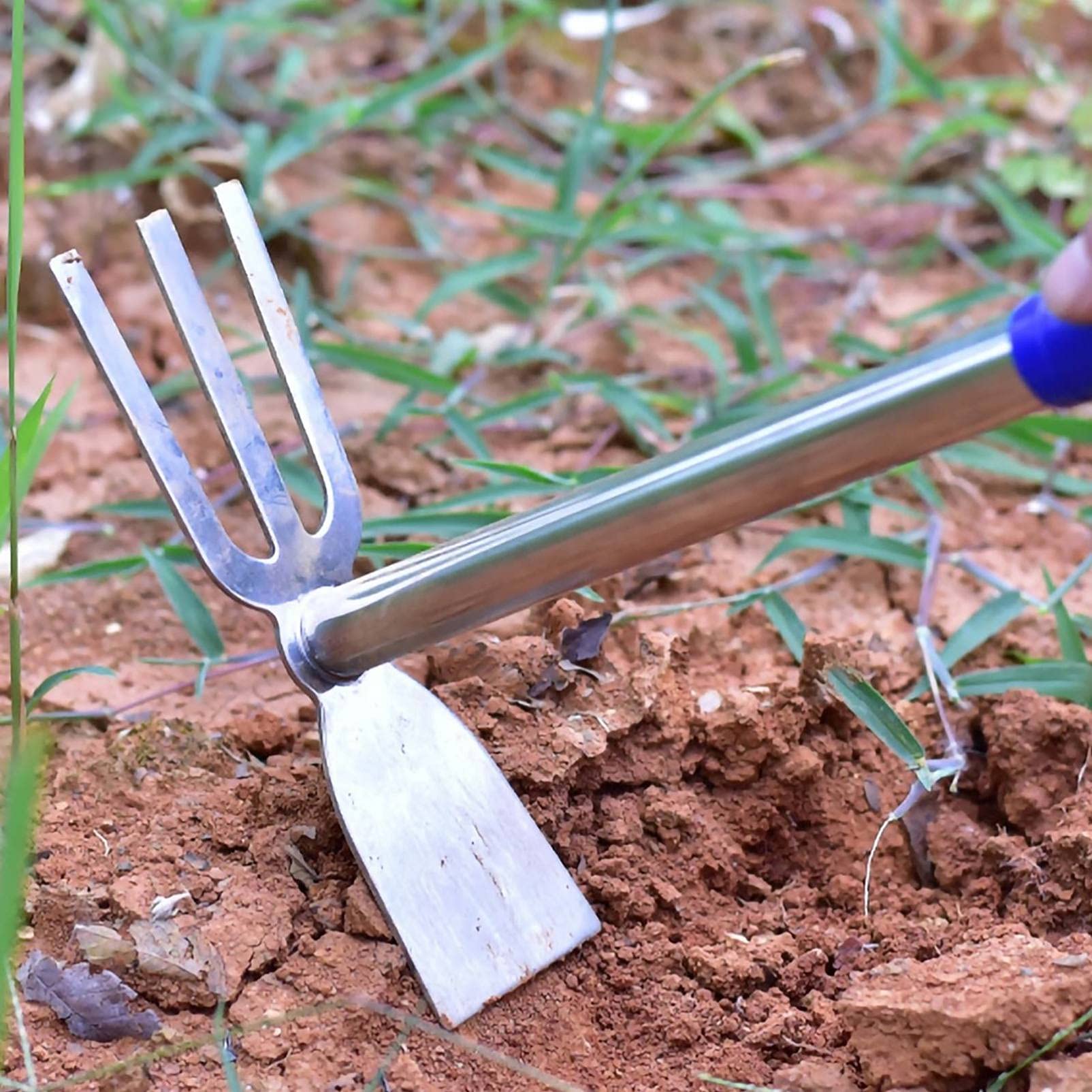 Happyyami Azada De Jardinería Azada De Siembra Azadón Herramientas Manuales De Jardinería Combo De Pala con Ergonómico Azada De Jardín Cultivador Trabaja Caucho Clásico Azada De Deshierbe