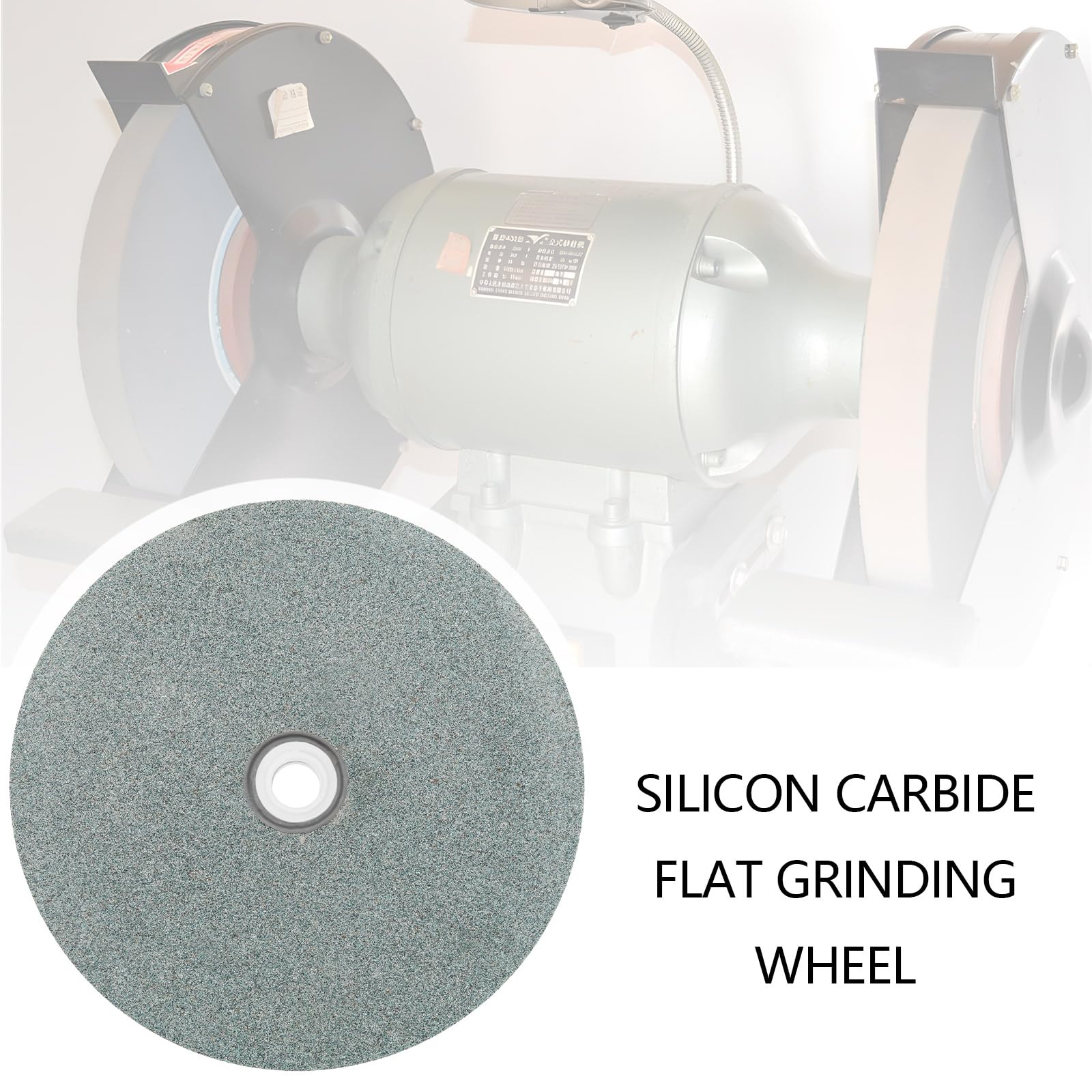 Meule Plate en Carbure de Silicium de 150mm Broche de 1/2 Pouce Grain 80 Meule de Table Utilisée pour Meuler et Affûter les Outils en Alliage Dur Matériau Non Métallique