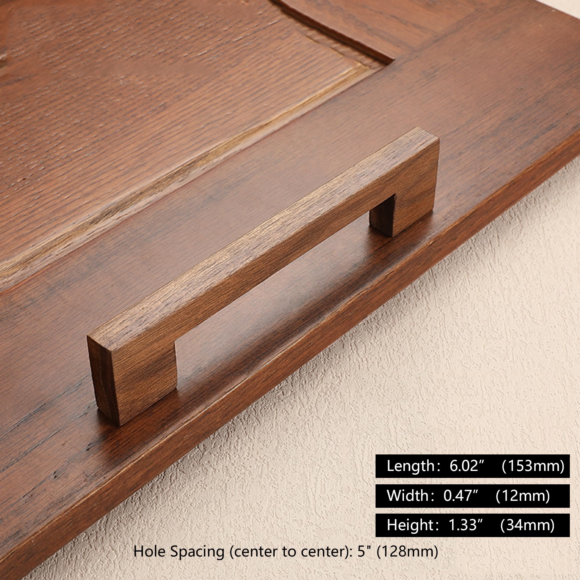 Hafele Halkin Inset Handle (Length 210mm), Unfinished Oak Wood - 192.29.422