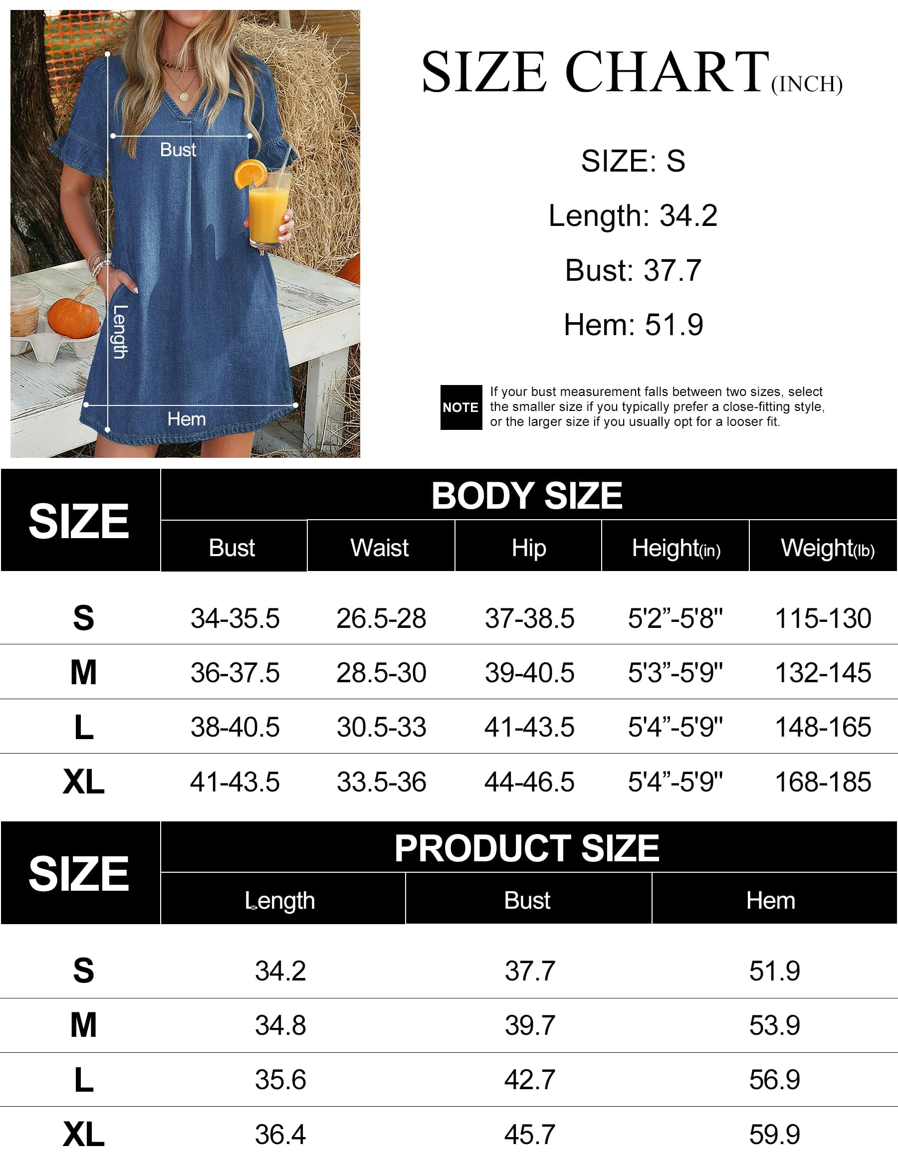 Fengbay Robe d'été en jean pour femme, col en V, manches courtes, décontractée, élégante, robe chemise en jean avec poches