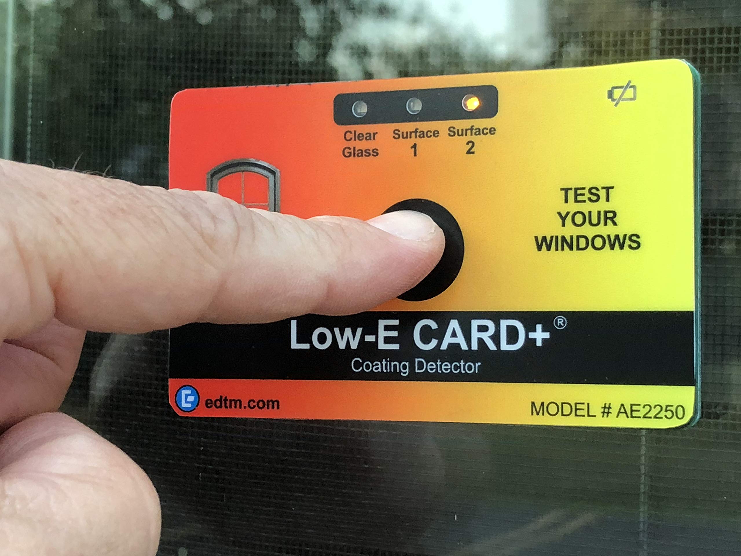 EDTM AE2250 Low-E CARD+ – Non-Contact Ultra-Thin Low-E Detector for  Single-Pane Glass - Instant Surface Identification - Safe on All Glass -  Credit-Card Size with Replaceable Battery, Made in USA