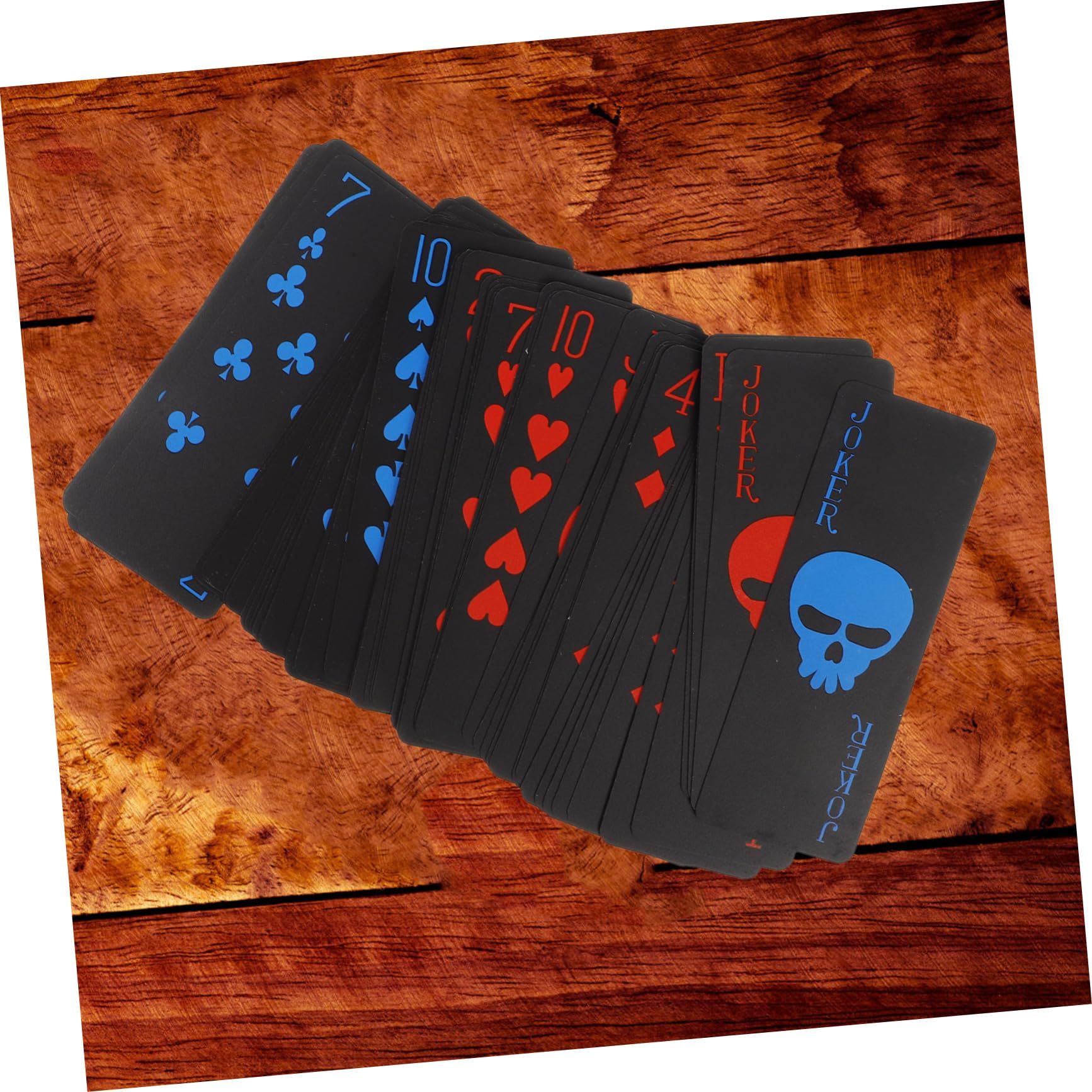 VICASKY Pokerkartenspiel für Halloween Feier aus PVC, Schwarz Matt