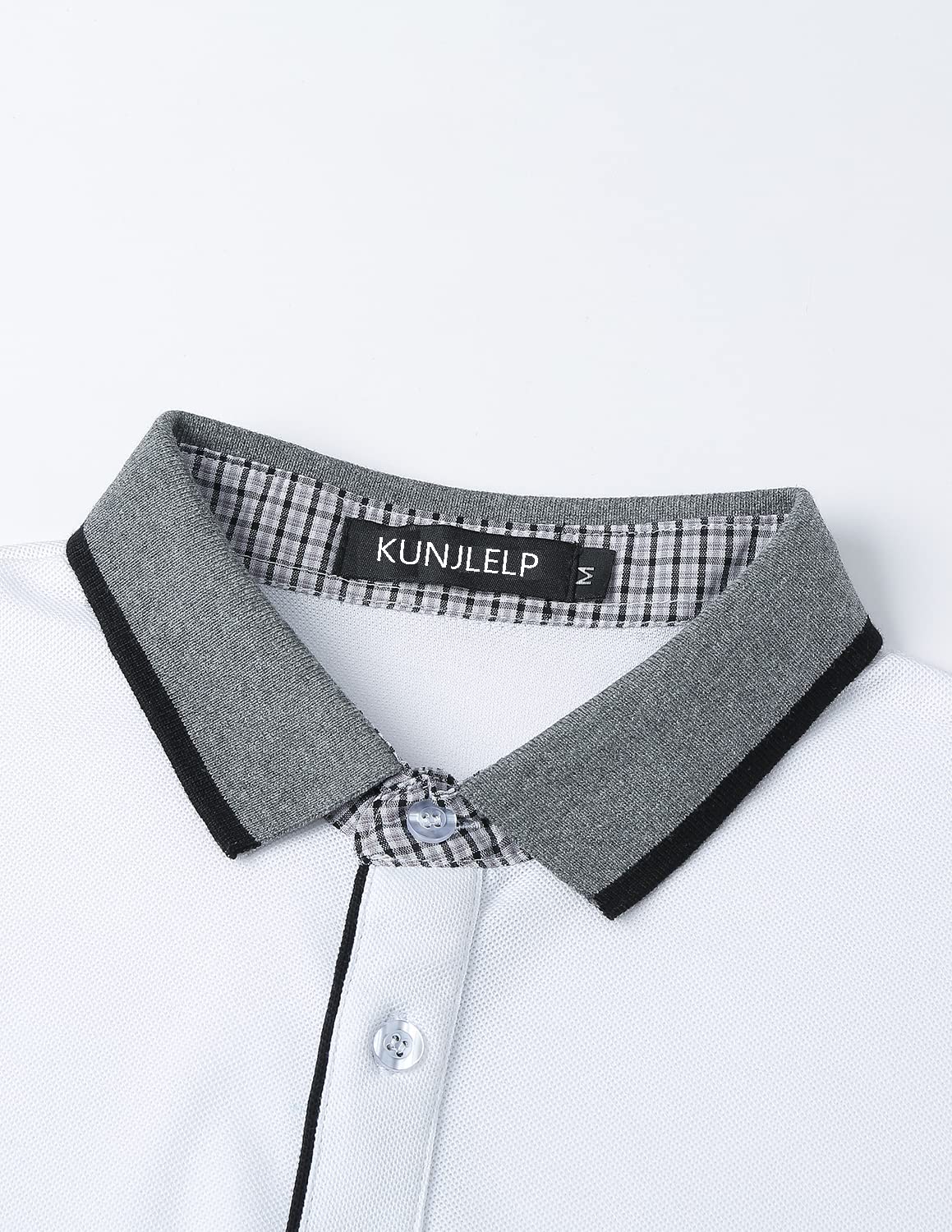 Polo à Poche pour Hommes Chemise à Manches Courtes Col à Carreaux Chic Chemise de Travail Uniformes