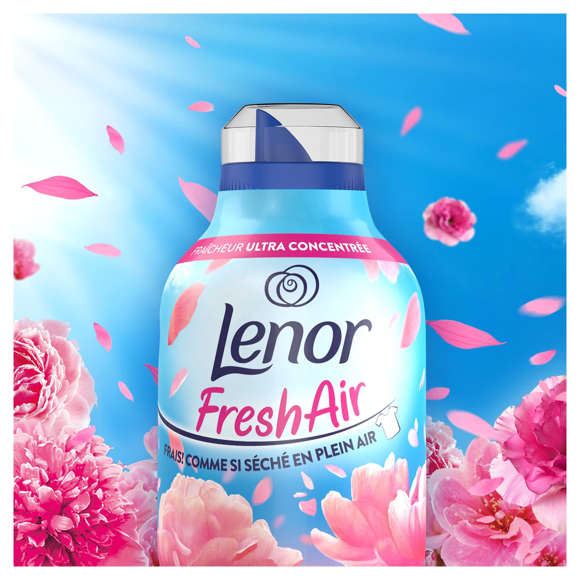 Lenor Air Frais Adoucissant 6x34 Lavages, Arbres en Fleurs - Fraîcheur Ultra Concentrée - Bouteille Recyclée
