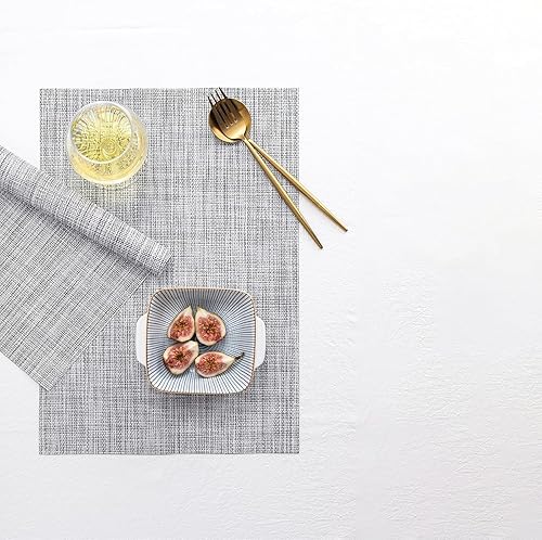 Miniatura 6 de LEXMORE Juego de 4 manteles individuales tejidos de viniloplástico para mesa de cocina, interiorexterior, lavable, manteles individuales lavables