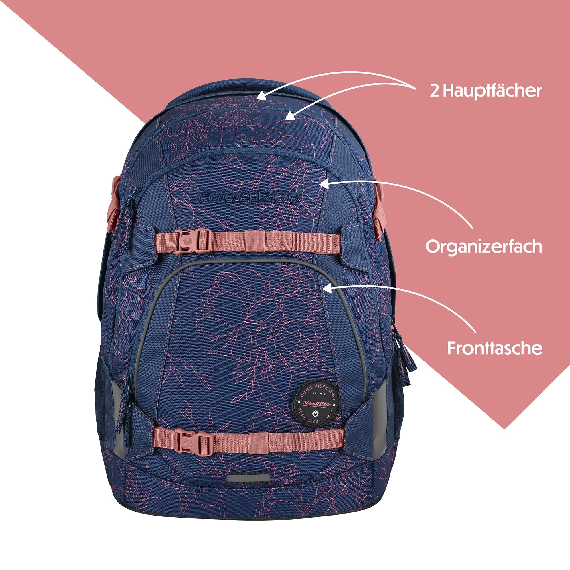 coocazoo Schulrucksack Mate, ergonomischer & anpassbarer Tornister, höhen- & größenverstellbar, mit Brustgurt & Hüftgurt, leicht & individuell, ab der 3. Klasse - 4