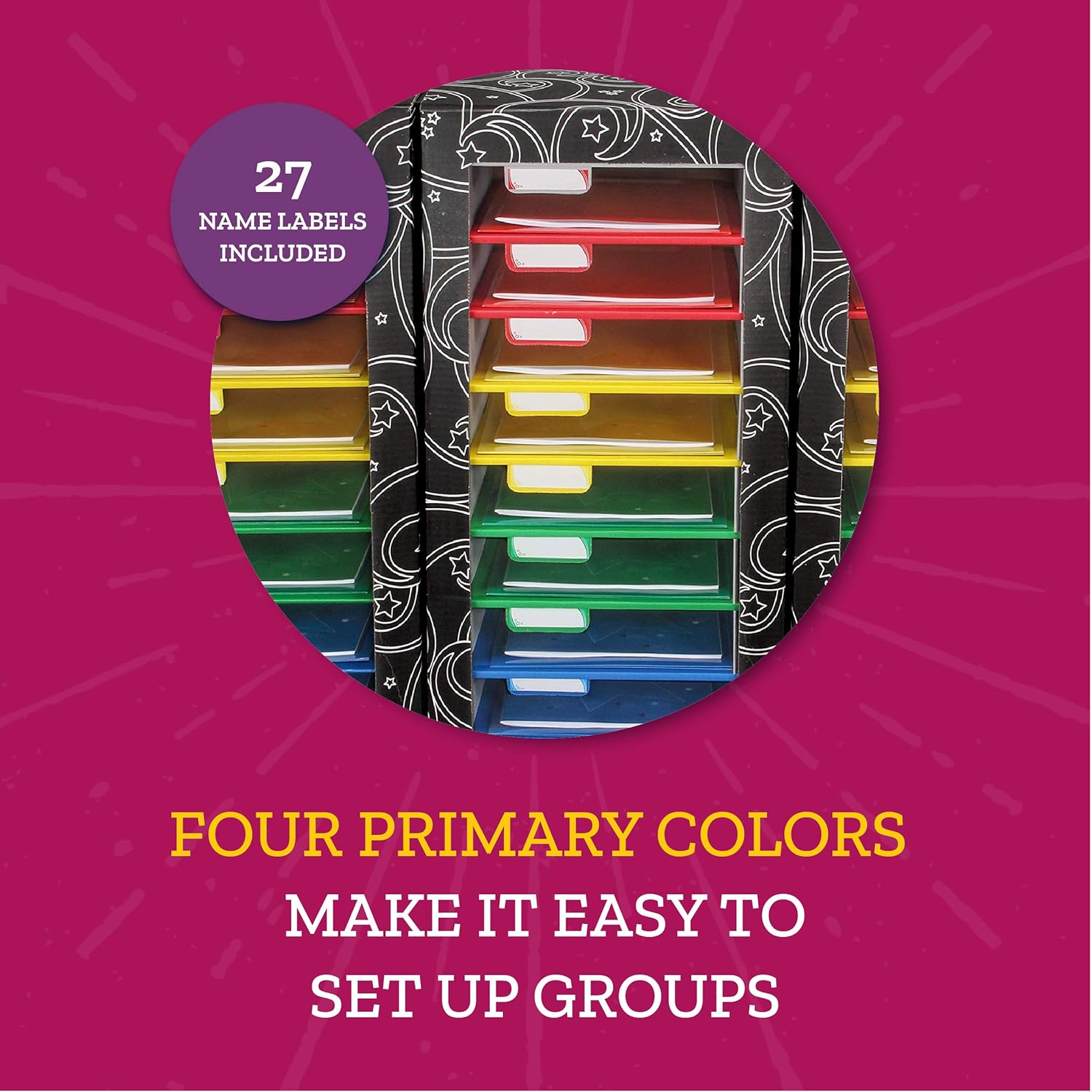 Really Good Stuff Classroom Mail Center - 27 Slots, Black - Office Mailboxes, Mail Sorter, Classroom Organization, Mailbox Organizer for Students and Teachers