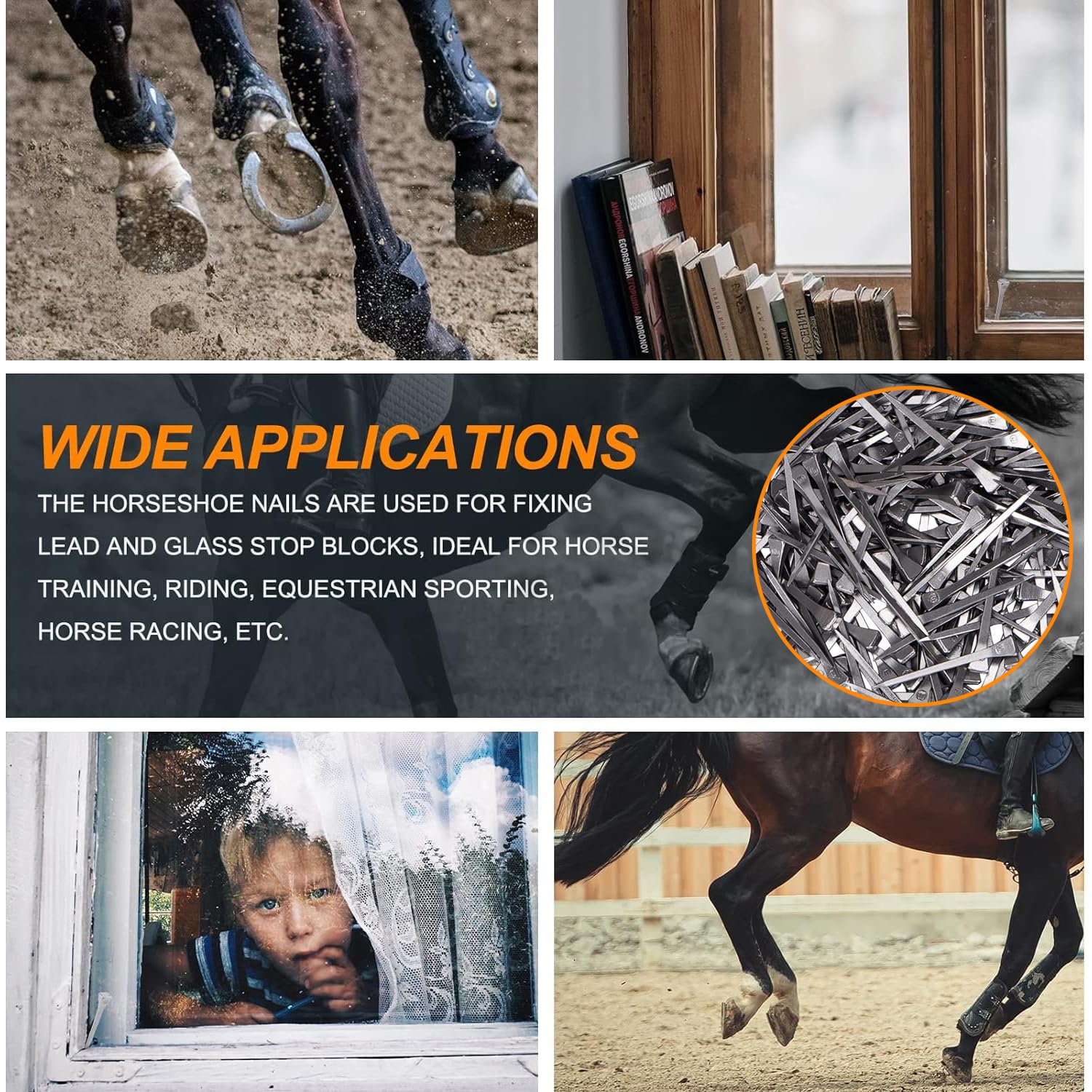 Clavo de Herradura Clavos De Acero De Caballo 5.4cm Caballo Clavo de Pezuña 30pcs para entrenamiento de caballos Deportes ecuestre para Vidrio de Plomo Fijo