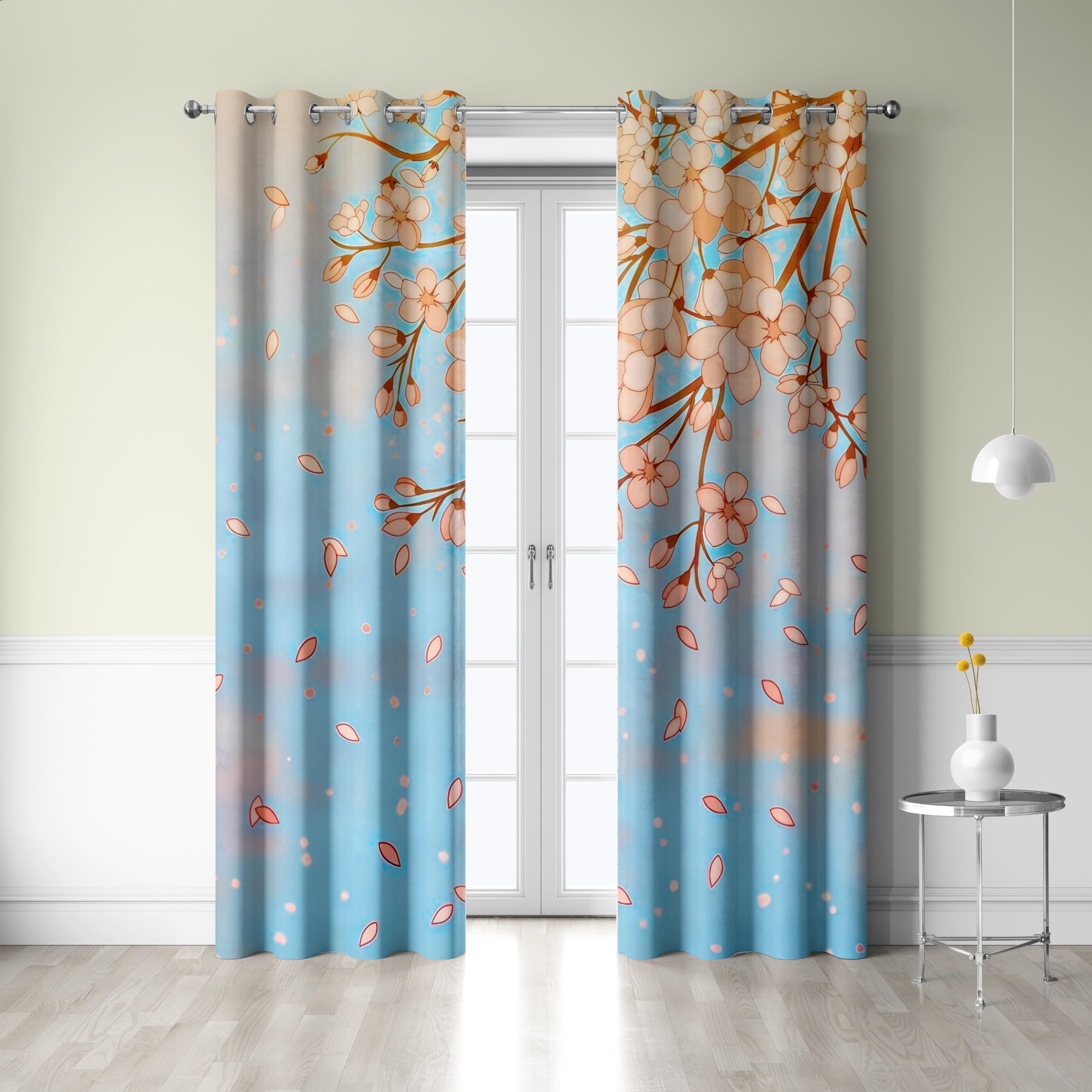 Cortinas de puerta opacas contra el frío: aislamiento térmico y diseño floral para el salón