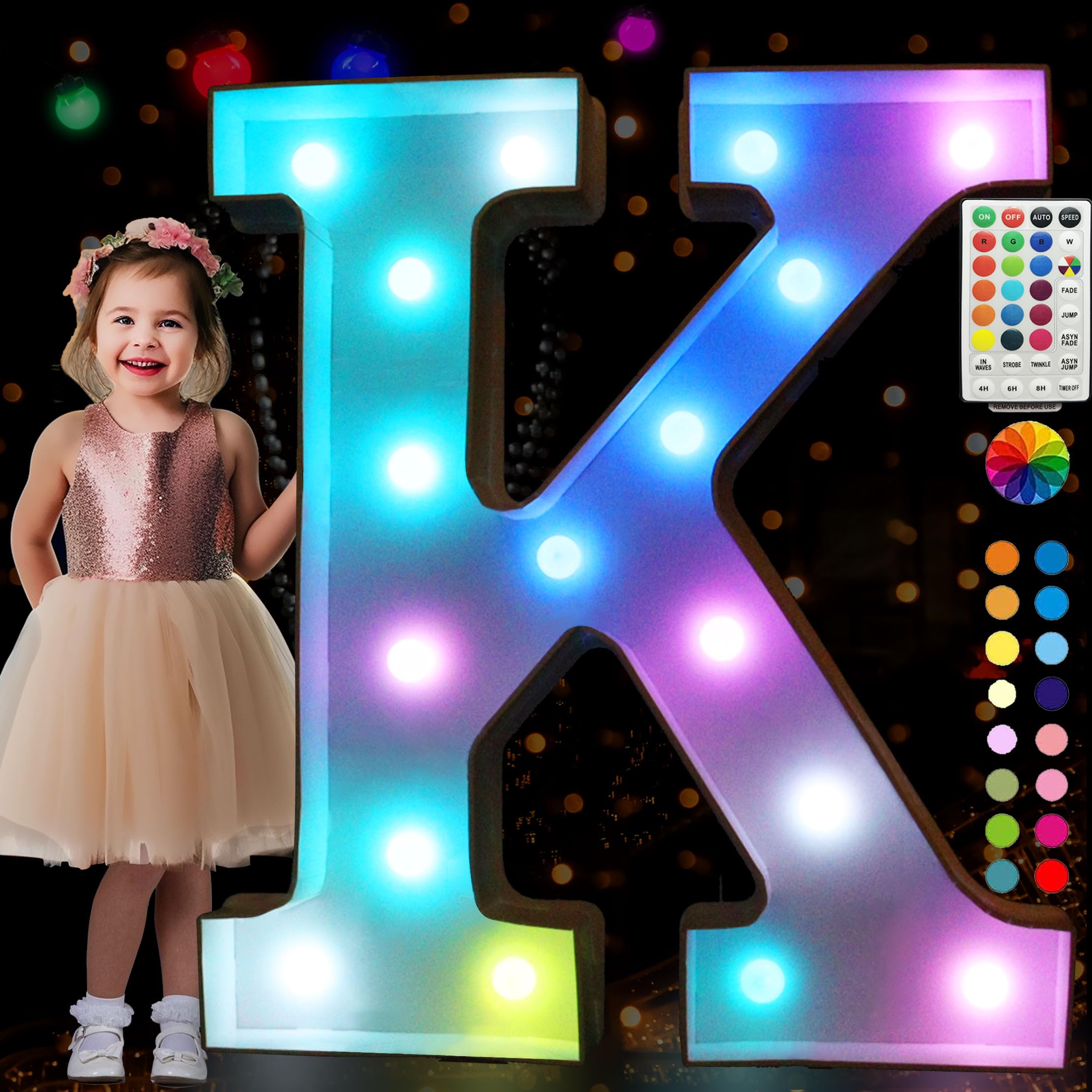 3FT Light Up Marquee Letters For Baby Shower – DIY Gender Reveal Decor, Glowing BABY Sign With Bulbs - View #3