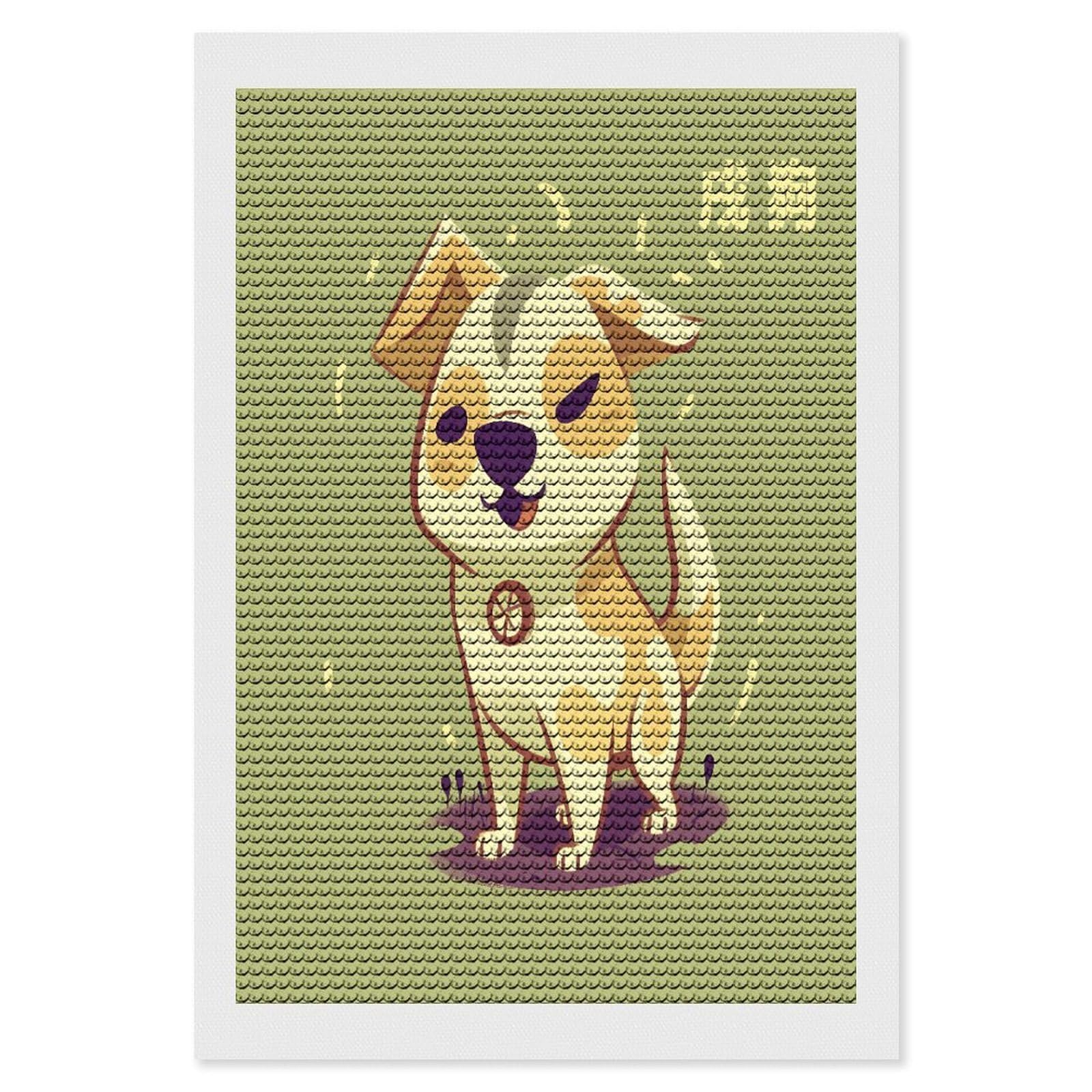 JTREHY Cartoon Puppy Diamond Art Kits Personalized DIY Round Diamond Painting Kits for Beginner Full Drill Diamonds Dots Paintings for Adults Gem Art Crafts Home Decor