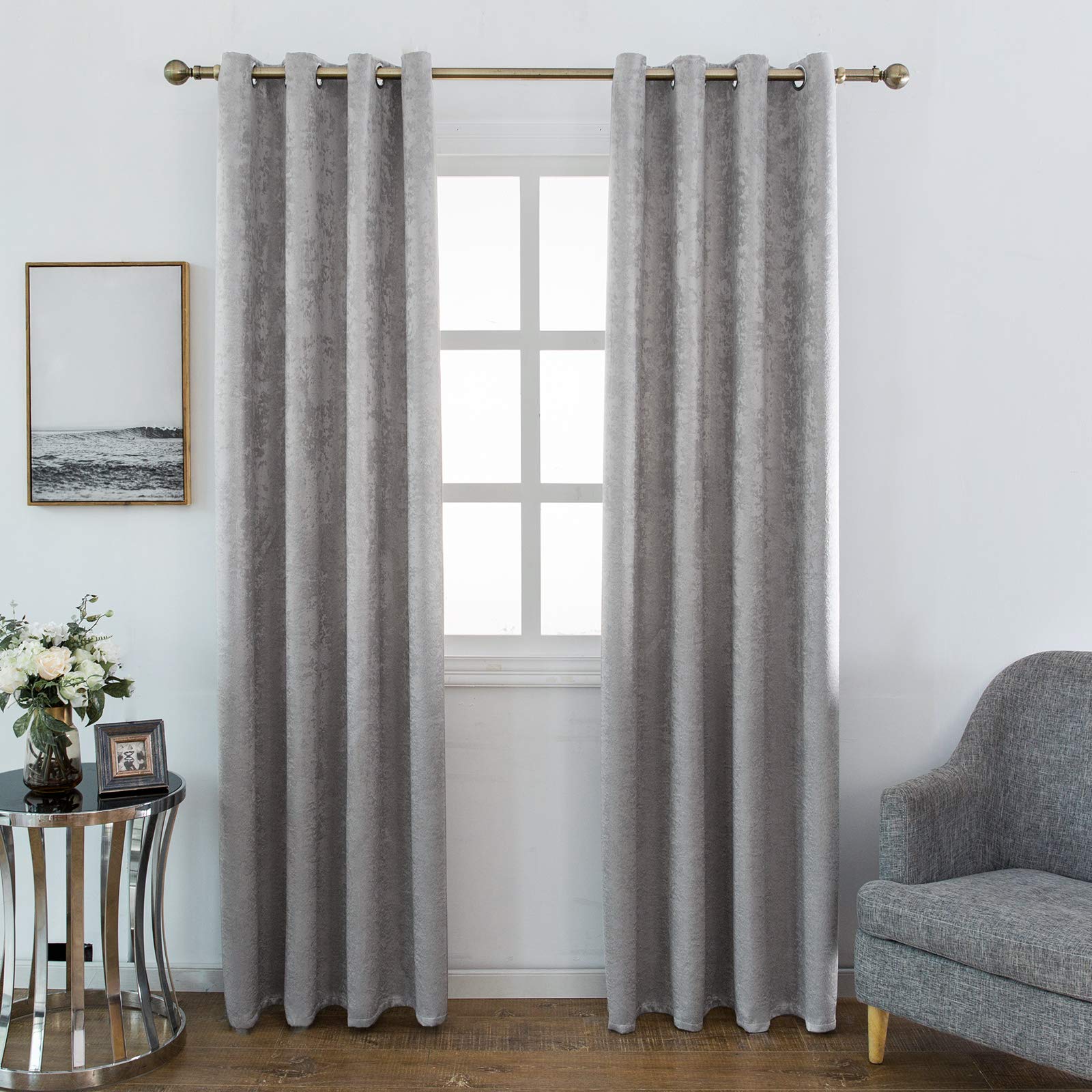 Tenda Oscurante WOLTU Con Occhielli - Termica E Isolante, 1 Pannello Grigio Argento 135x225 Cm - 2