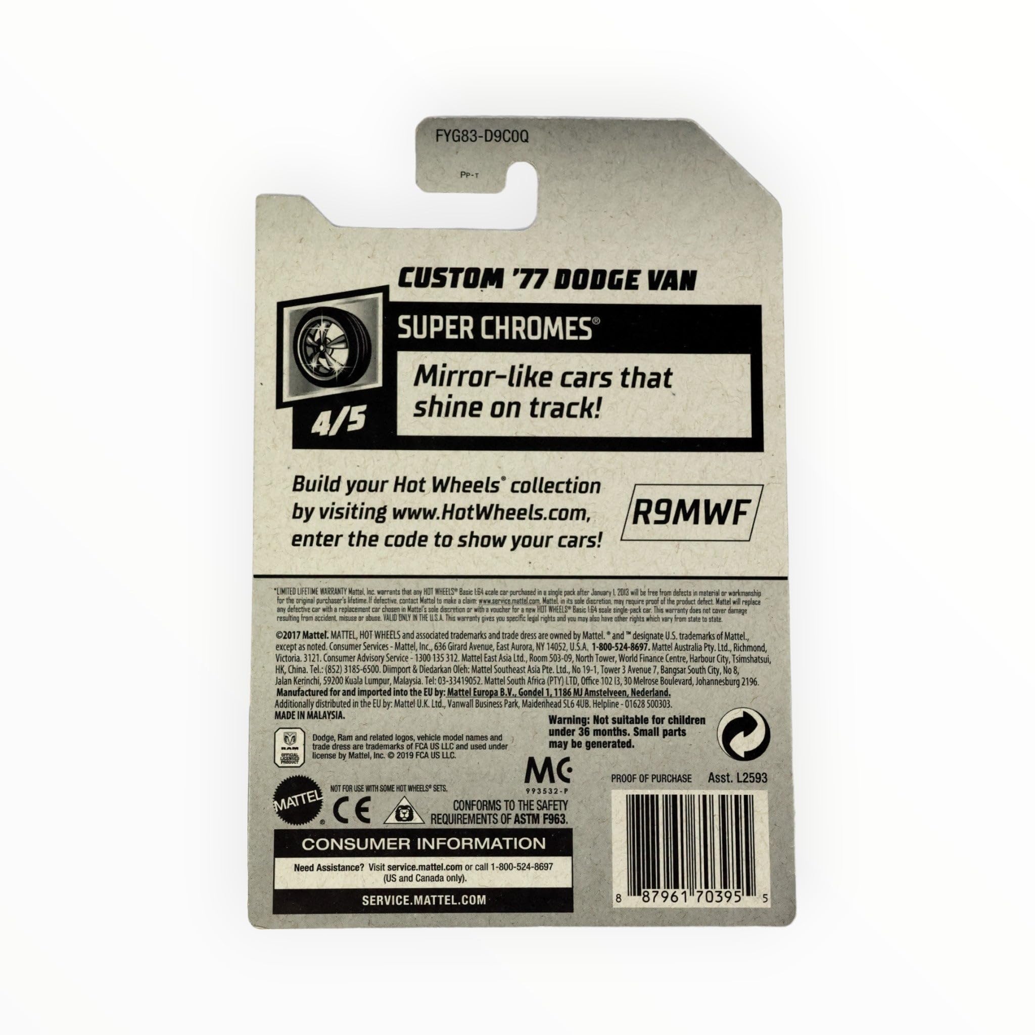 Amazon | Hot Wheels 2019 Super Chromes Custom '77 Dodge Van, 23