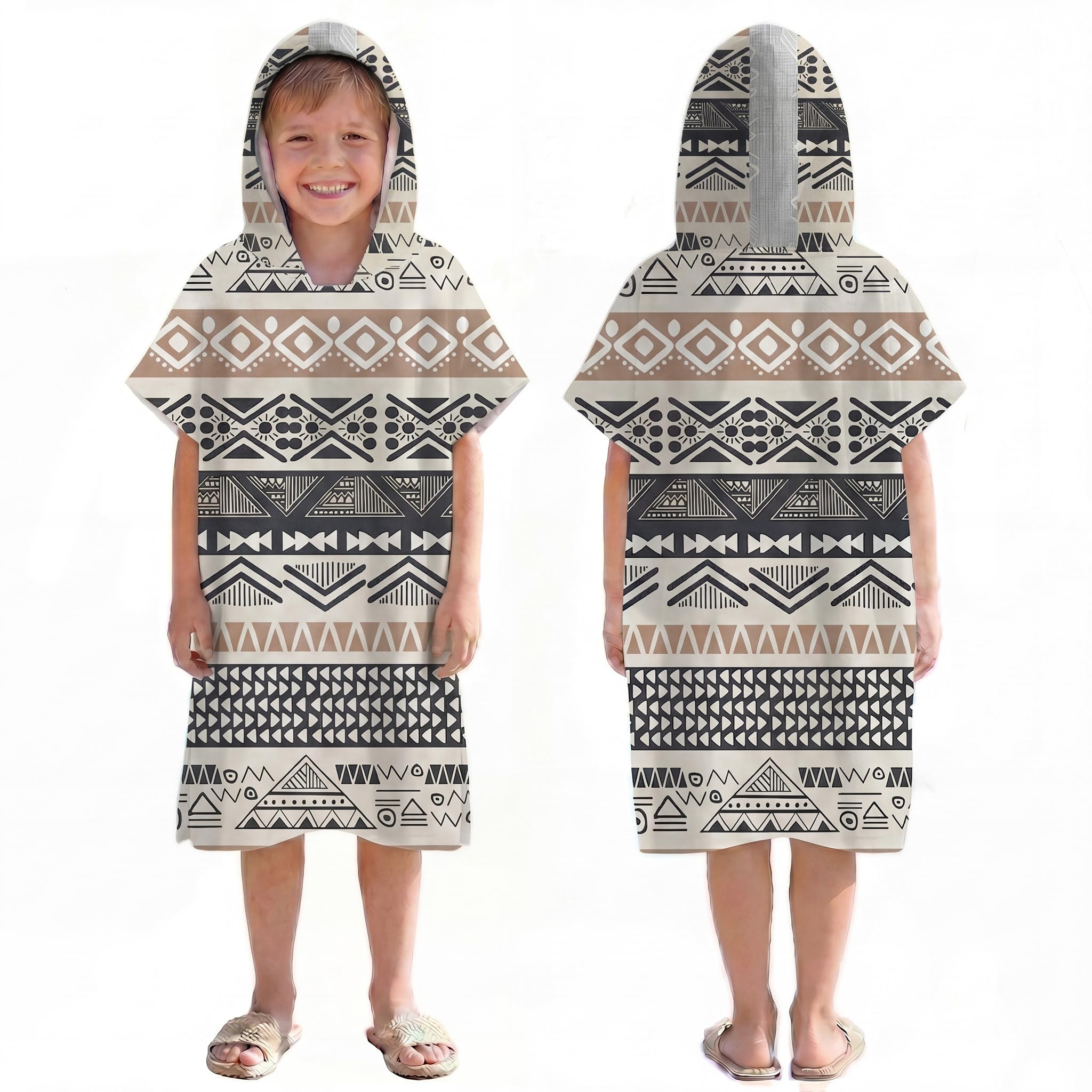 LOMTRATS Quick-drying Surf Poncho, Changing Towel, Bathrobe, Sports Towels for Swimmers,Hoodie for Kids,Swimming,Beach,Surfing,Diving,Bathing（Kid-M）