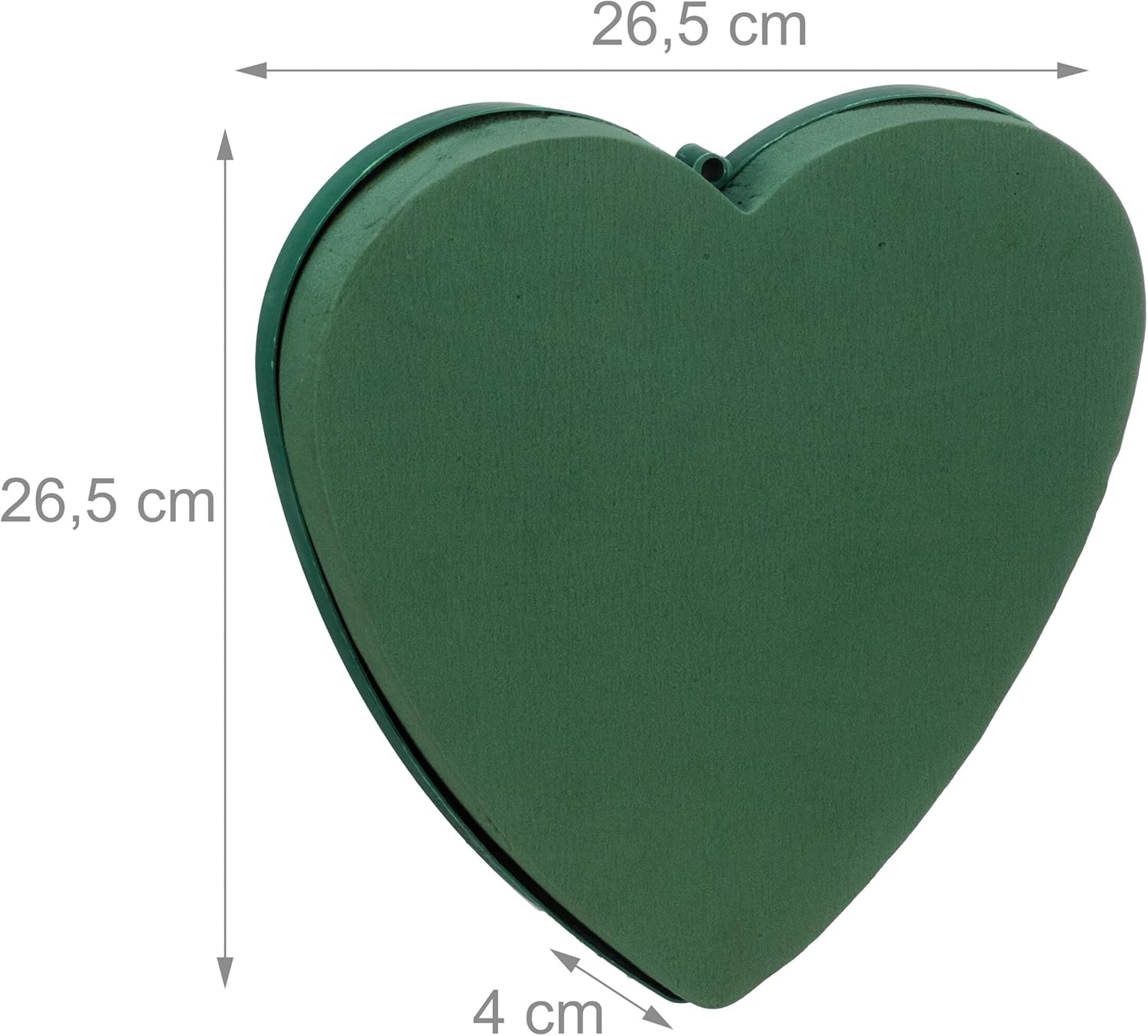 Relaxdays 2X Floral Foam for Fresh Flowers, Heart, for Arrangements and Crafting, Decorations, 26.5 x 26.5 x 4 cm, Green