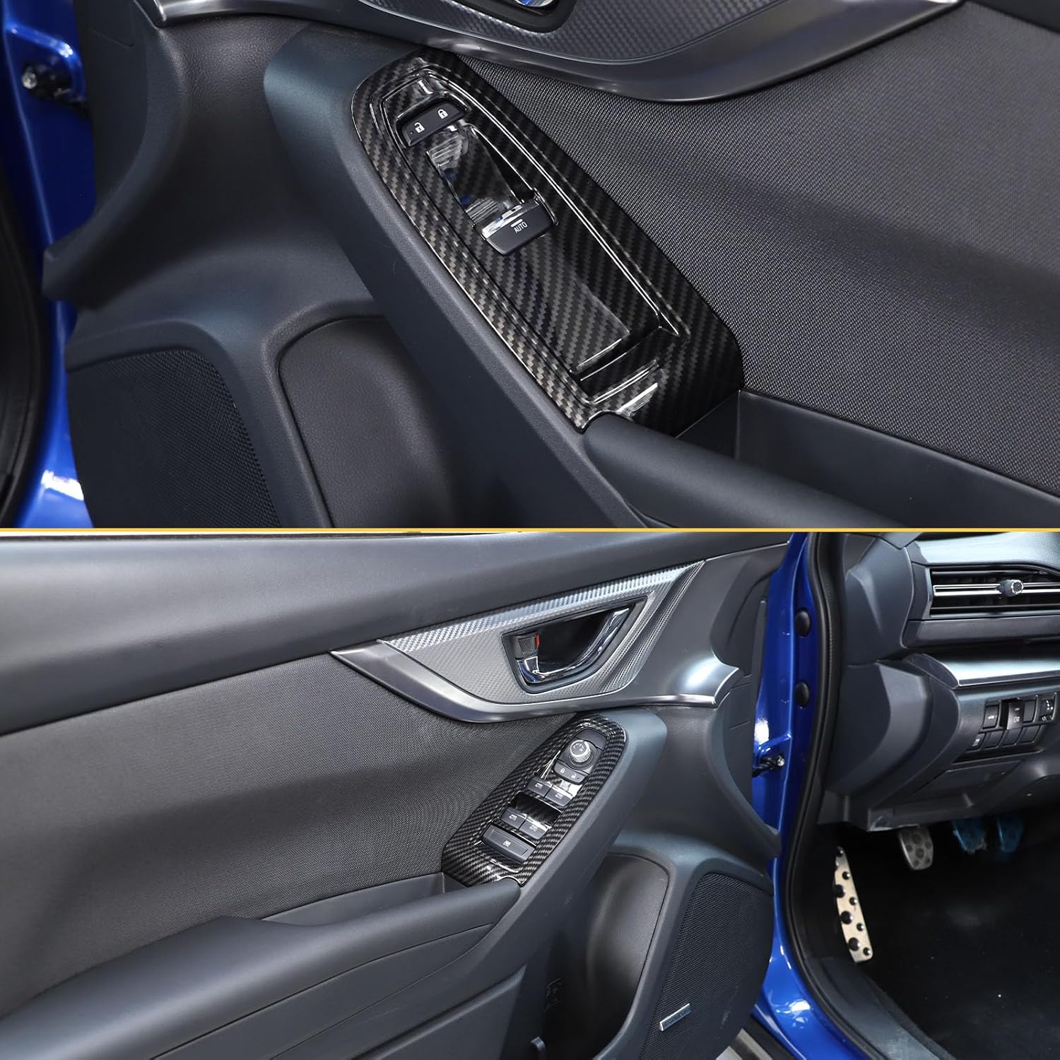 Window Lift Switch Cover Compatible with Subaru WRX 2022 2023,Car Door Window Glass Lift Button Panel Decoration Trim Cover Accessories (Carbon Fiber Pattern)