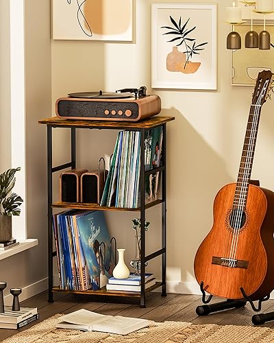 Soporte para reproductor de discos de vinilo para 200 álbumes, mesa giratoria de madera maciza con escritorio extendido, gabinete de soporte LP que