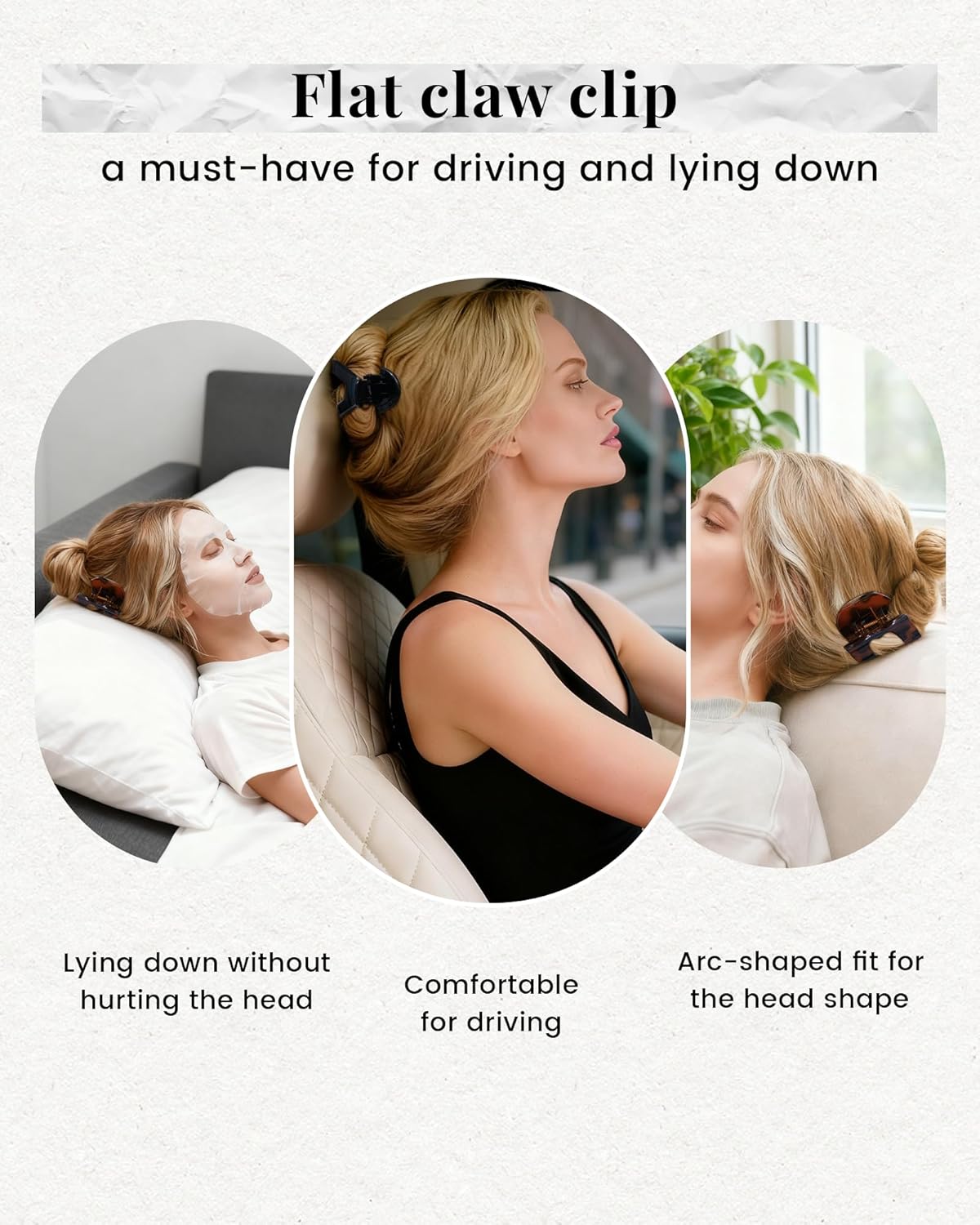 ACECHA 6 Pack Flat Hair Claw Clips for Women Thick & Thin Hair, Large Nonslip Hair Grip Hairclips Accessories Suitable for Driving Lying Down (Leopard) - Image 3