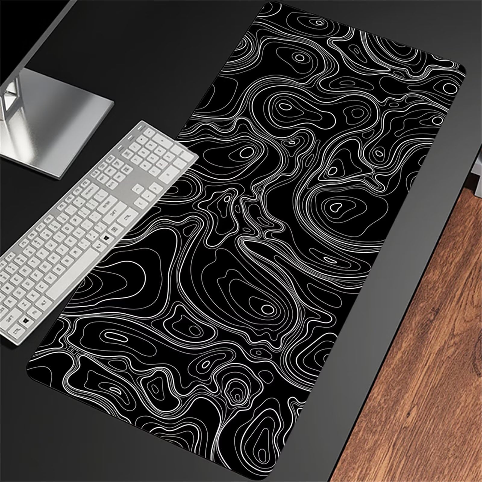 HAUTOCO Grande tappetino per mouse da gaming, topografico, XL