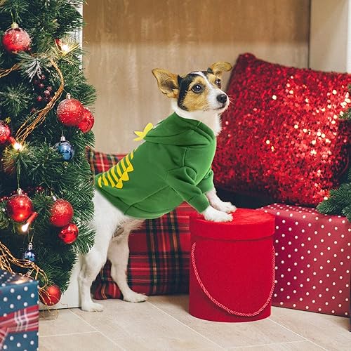 Miniatura 4 de Weewooday Sudadera con capucha para perro de invierno, 4 piezas, ropa de forro polar para perro, suéteres con sombrero, sudaderas de dibujos