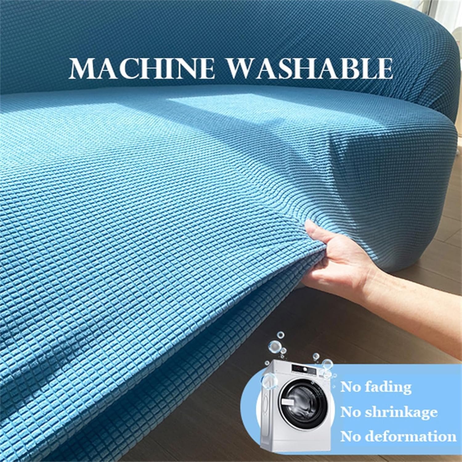 Stretch-Sofabezug mit halbrundem Design, geformter Halbrunder Sofabezug für das Wohnzimmer, waschbarer Schnittsofabezug (#1, 2 Sitze [55-73 Zoll])