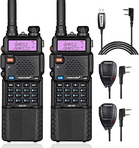 Miniatura 8 de TIDRADIO Radio GM-5R GMRS, radio bidireccional GMRS repetidor capaz, con batería de 3800 mAh, receptor de escaneo de doble banda y radio de mano