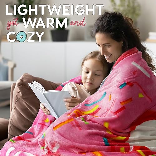 Miniatura 7 de Zulay - Donut gigante esmaltado de doble cara con caja de rosquillas, embalaje de regalo, manta novedosa para adultos y niños, manta redonda de