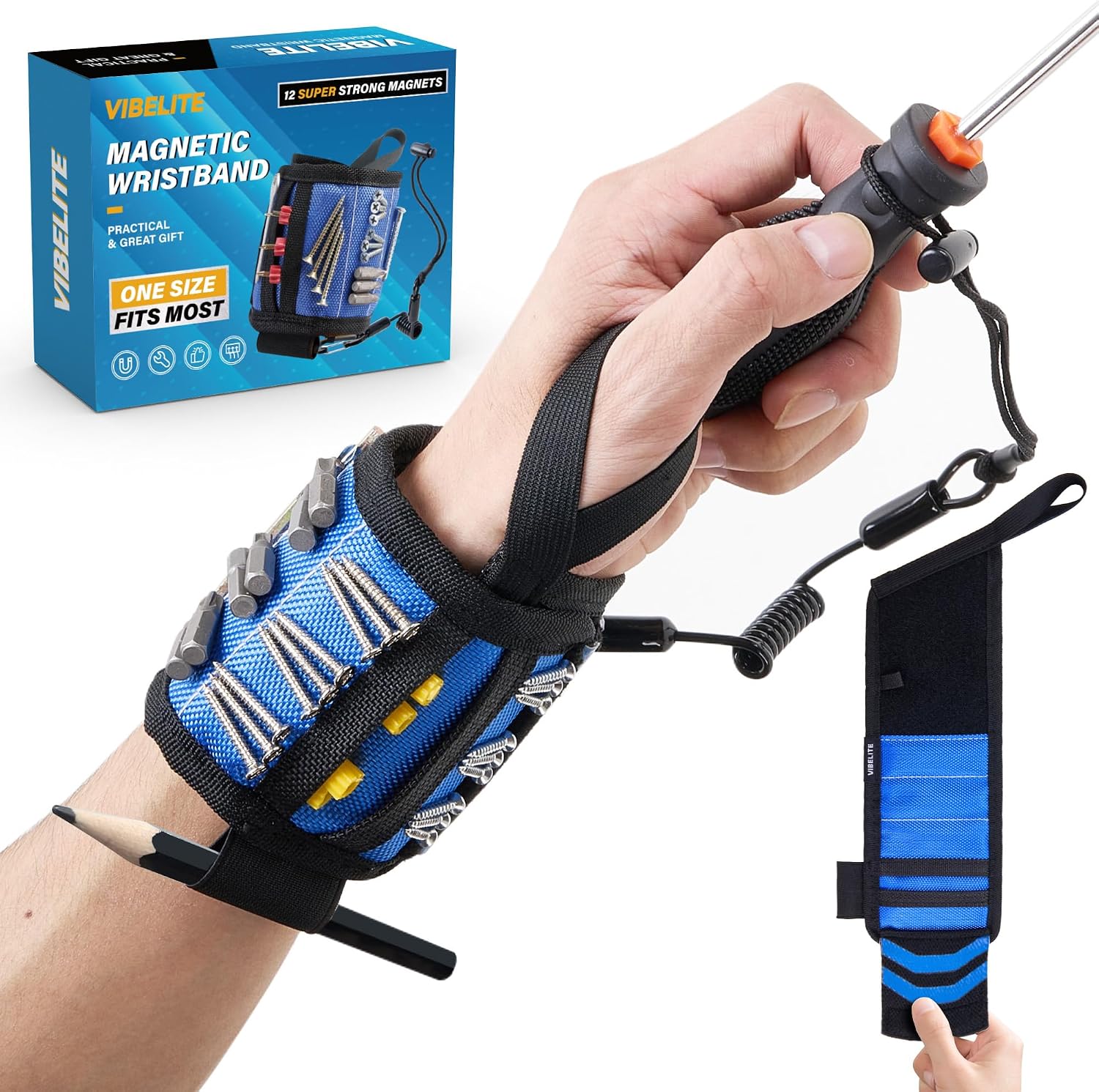 Magnetic Wristband For Tools – 12 Strong Magnets, Adjustable, Great Gift For DIYers - View #8