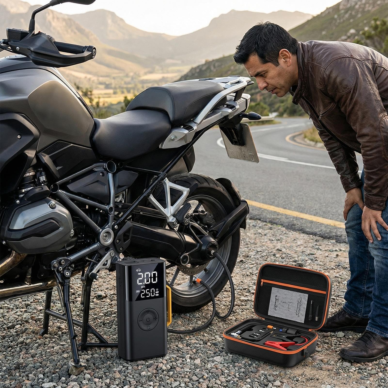 Arrancador de Batería con Inflador de Neumáticos Batería De Arrancador | Compresor De Aire Inalámbrico Para Neumáticos Para Viajes En Carretera, Taller, Coch