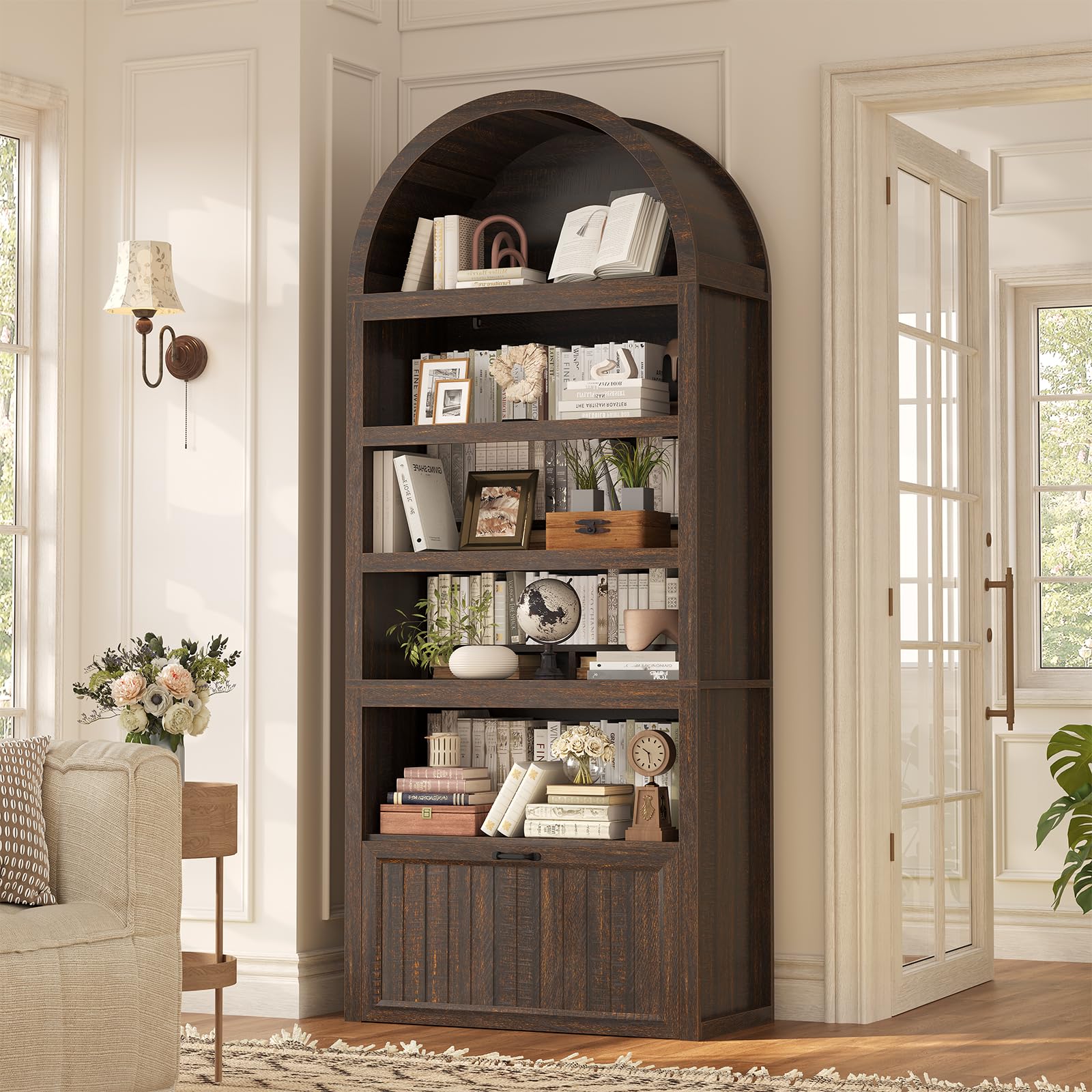 UPOSOJA 81" Arched Bookshelf