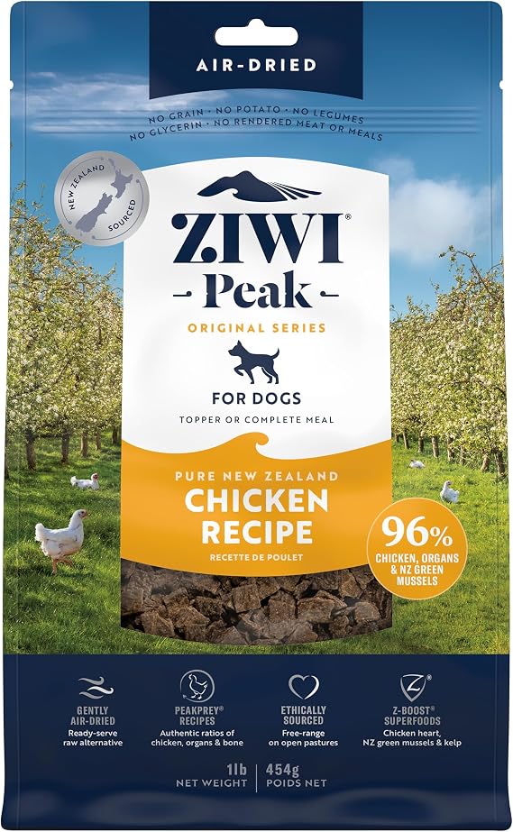 ZIWI Peak Air-Dried Dog Food Chicken - All Natural, High Protein, Grain Free, Limited Ingredient w/ Superfoods (16oz)