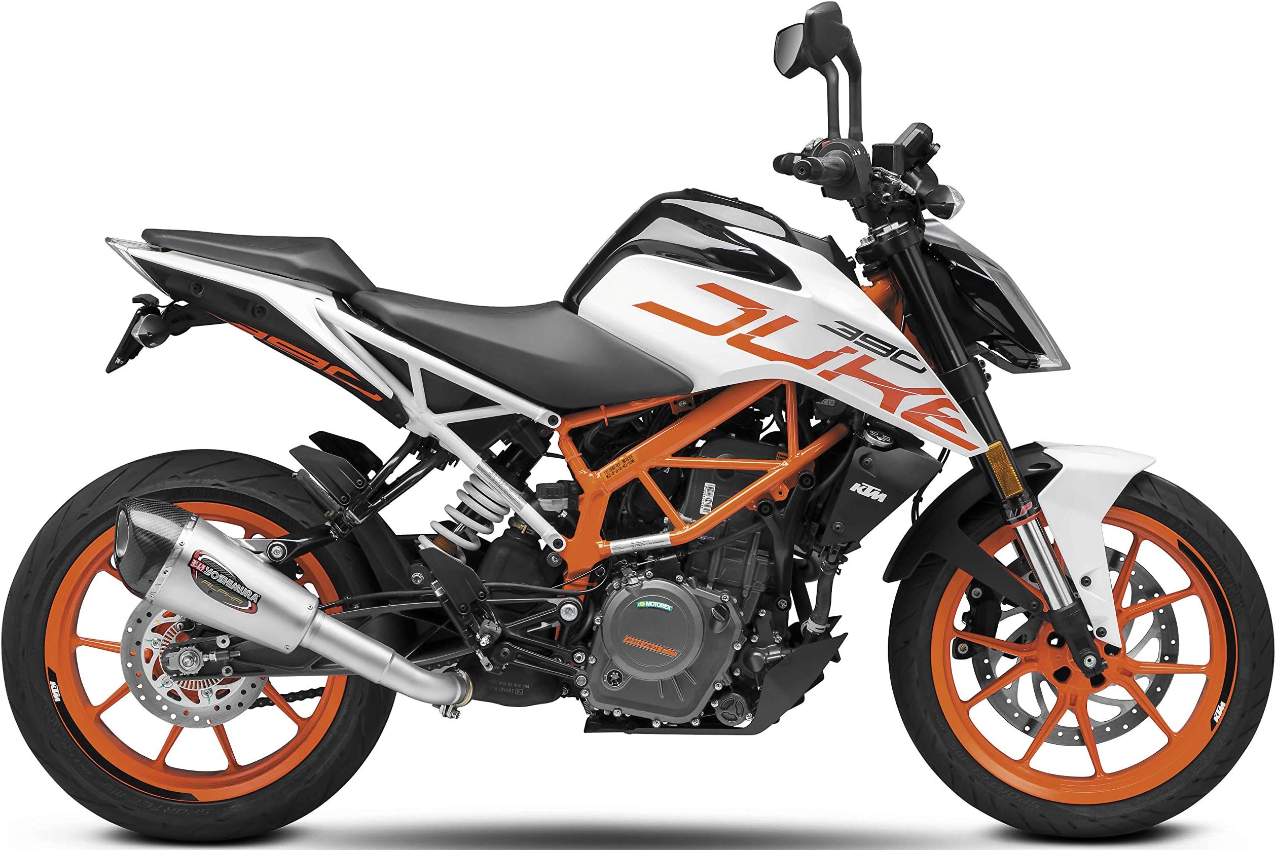 YOSHIMURA 16381BP520 ALPHA T Slip-on Exhaust Street SS-SS-CF with Works Finish for 2017-2018 KTM RC390 & 390 Duke, 16381BP520