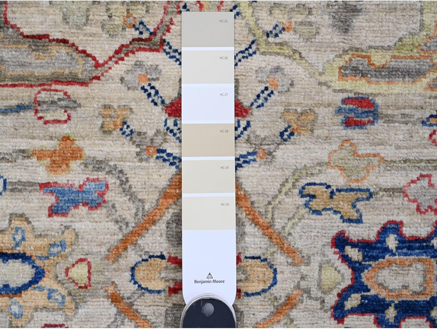 Hand Knotted Wool Runner Rug, Chiffon White, Peshawar Bijar Garus Design, Vegetable Dyes, Aryana Collection, 3'1" x 10'