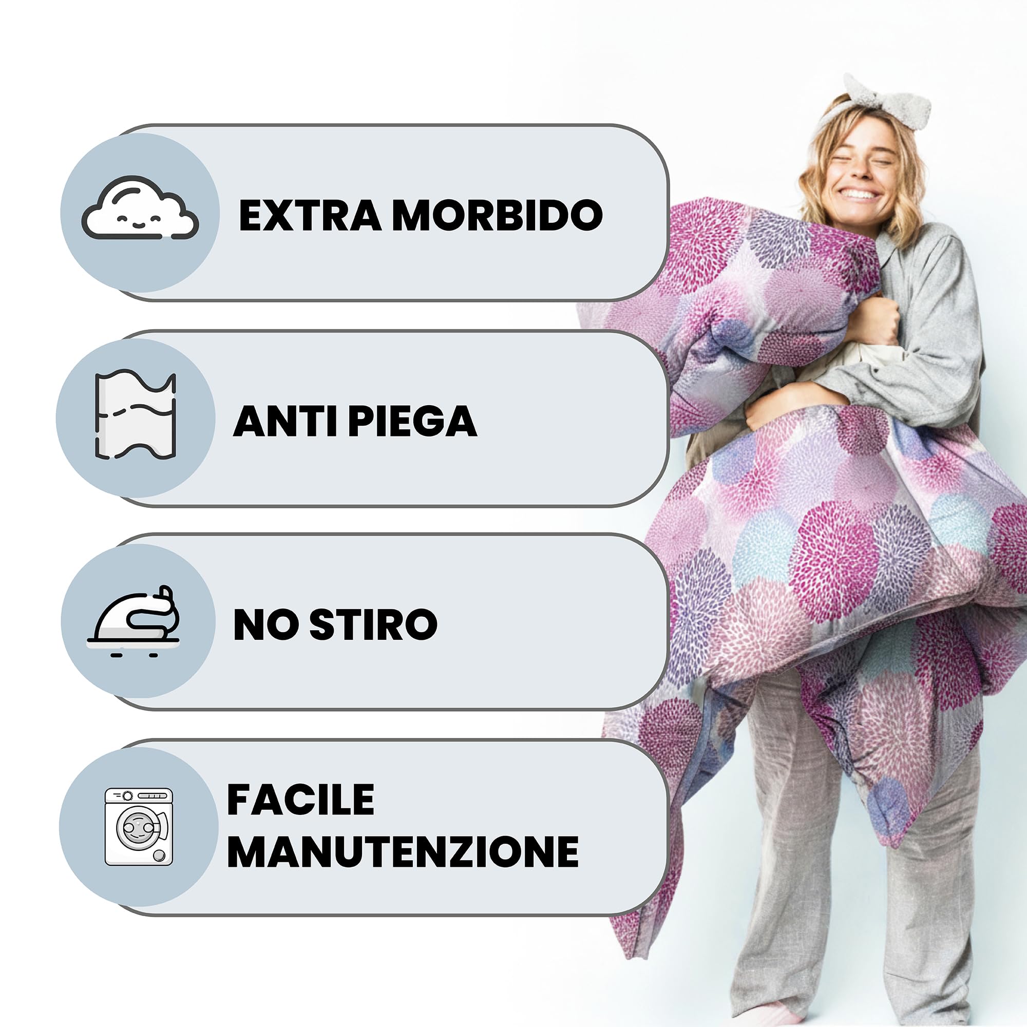 Linenspa Trapunta In Microfibra – Piumino 4 Stagioni – Ultra Morbido – Piumone Singolo (135 X 200 Cm) – Nero/Grafite - Foto 4