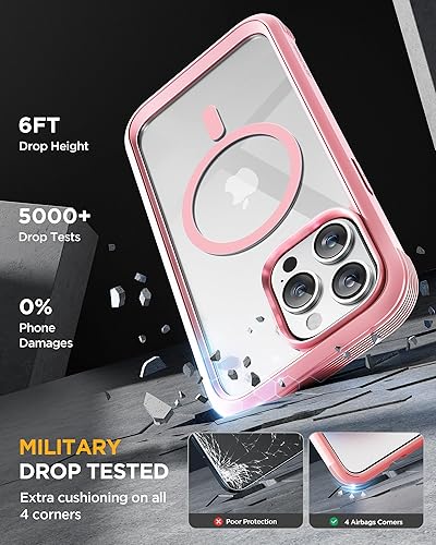 Miniatura 3 de Miracase Funda magnética para iPhone 15 Pro Max de 6.7 pulgadas compatible con Magsafe funda militar de cuerpo completo a prueba de caídas para