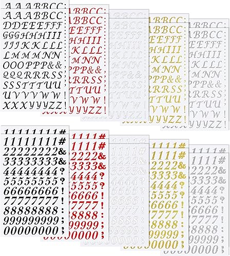 1880 piezas de letras y números para planchar de 0.75 pulgadas A-Z de transferencia de calor número 20 hojas adhesivas del alfabeto 0-9 para