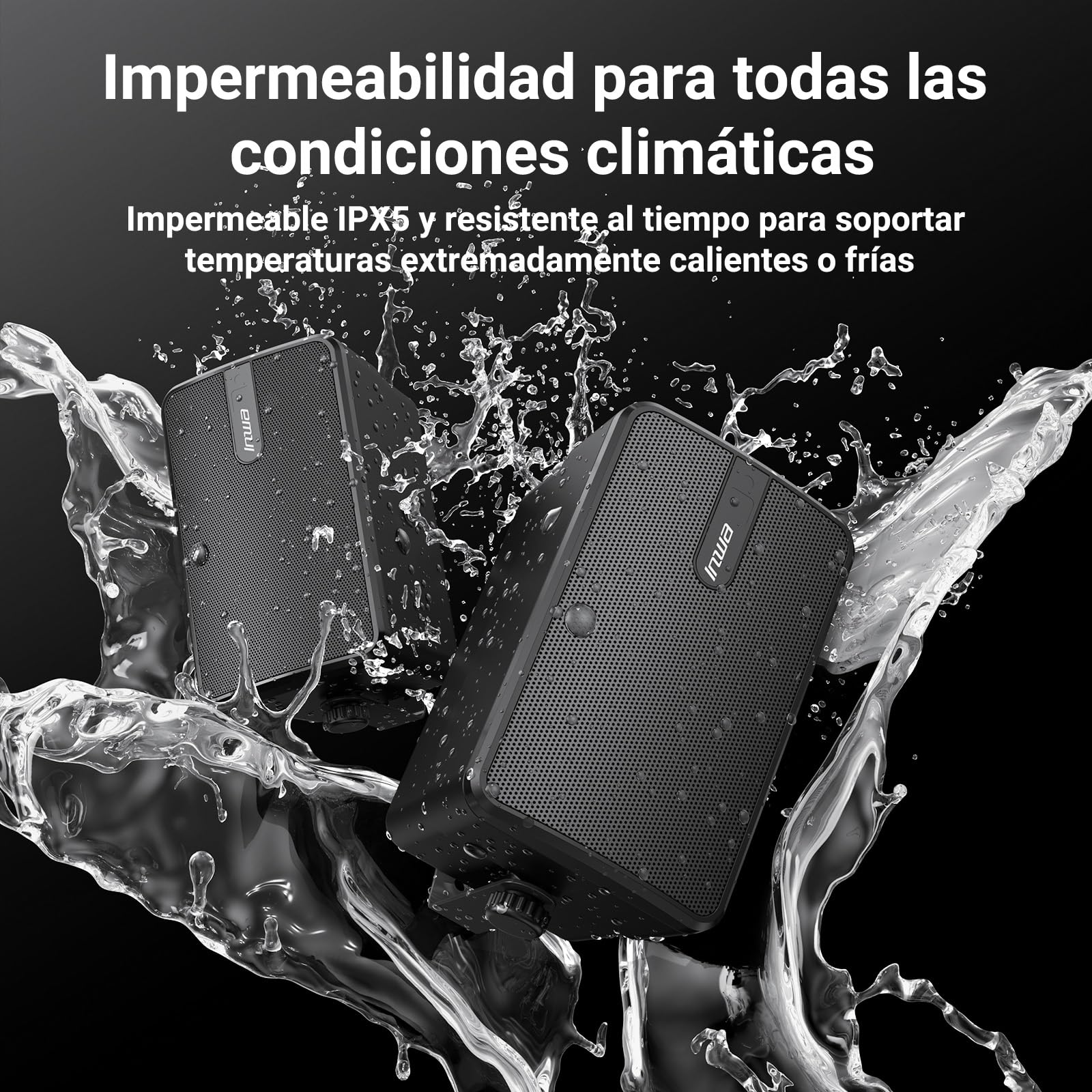 Inwa Altavoz Bluetooth, altavoz de pared pasivo, altavoz de pared activo, juego de sonido estéreo inalámbrico impermeable con entrada auxiliar, sistema de sonido adecuado para pabellón (par, potencia
