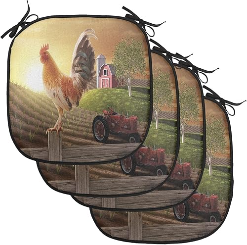 Vista 261 de Lunarable Orient - Cojín de asiento para silla, curlicues florales orientales con elementos artísticos venecianos, hojas de follaje, damasco a