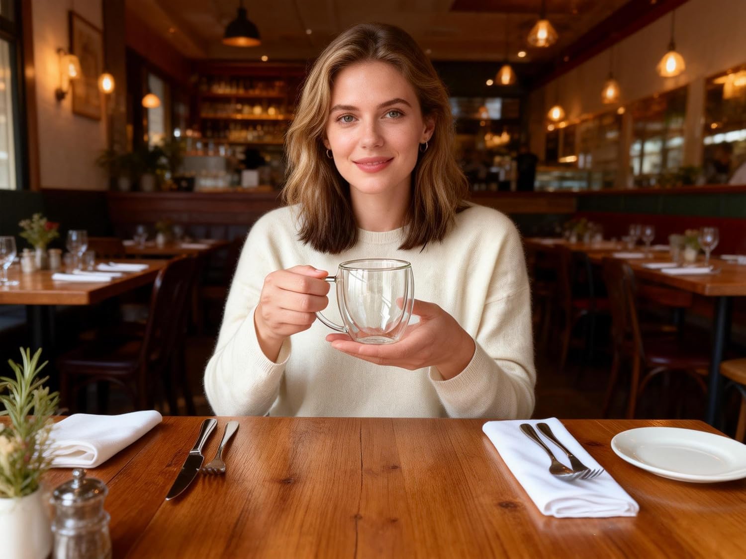 CNGLASS 5oz Espresso Mugs (Set of 4),Double Wall Insulated Glass Coffee Mugs with Handle,Espresso Shot Glasses,Clear Expresso Coffee Cups… - Image 6